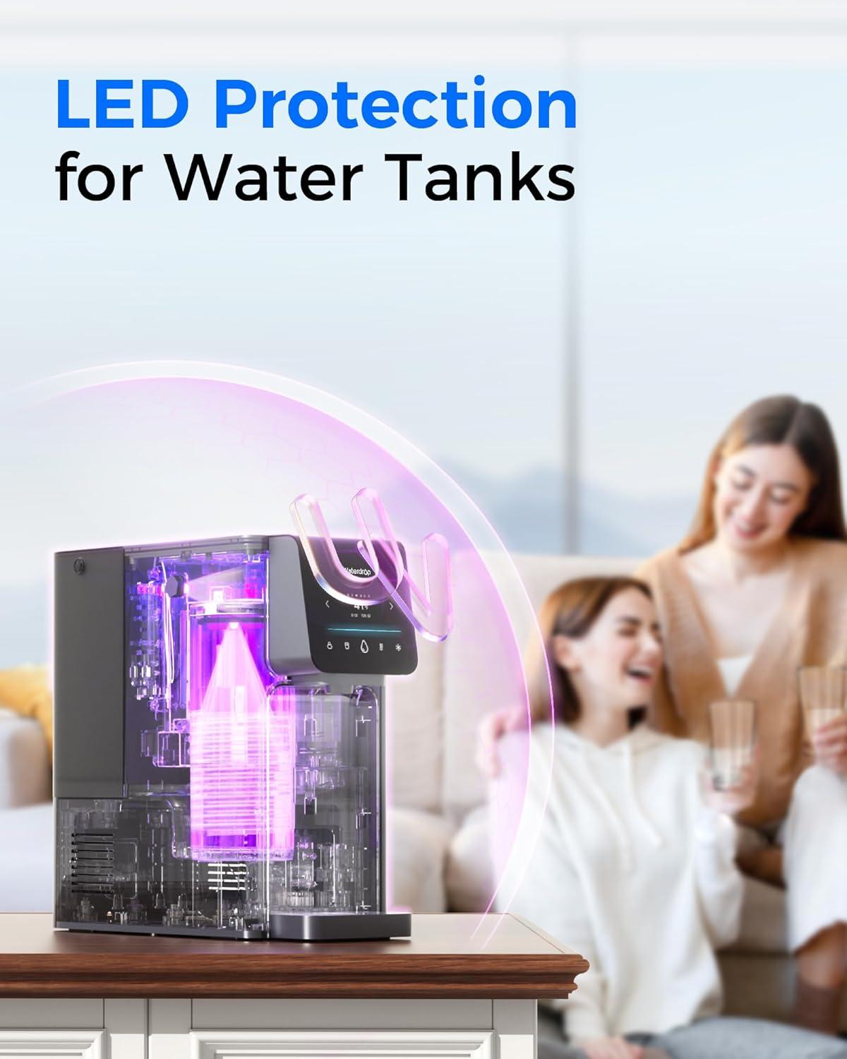 image Hot and Cold  Waterdrop WDA1 Countertop Reverse Osmosis System NSFANSI 58 ampamp 372 Certified 7 Stage Filtration Hot Cold Water Dispenser RO System with 6 Temperature ampamp 5 Volume Options BPA Free