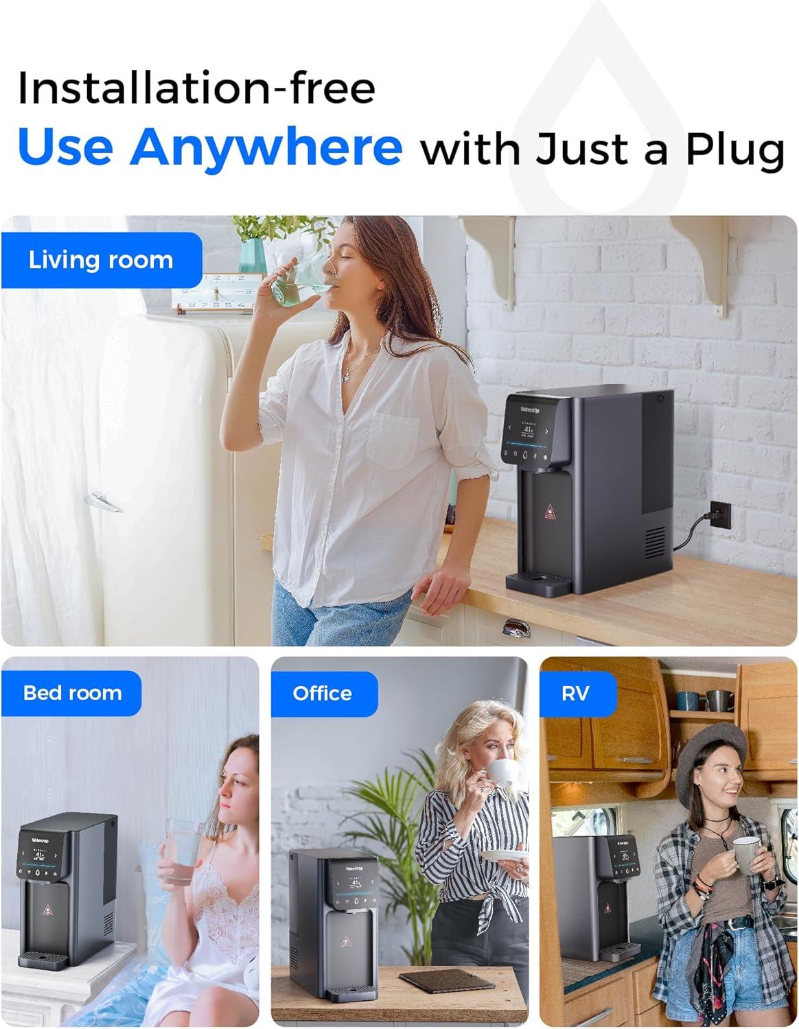 image Hot and Cold  Waterdrop WDA1 Countertop Reverse Osmosis System NSFANSI 58 ampamp 372 Certified 7 Stage Filtration Hot Cold Water Dispenser RO System with 6 Temperature ampamp 5 Volume Options BPA Free