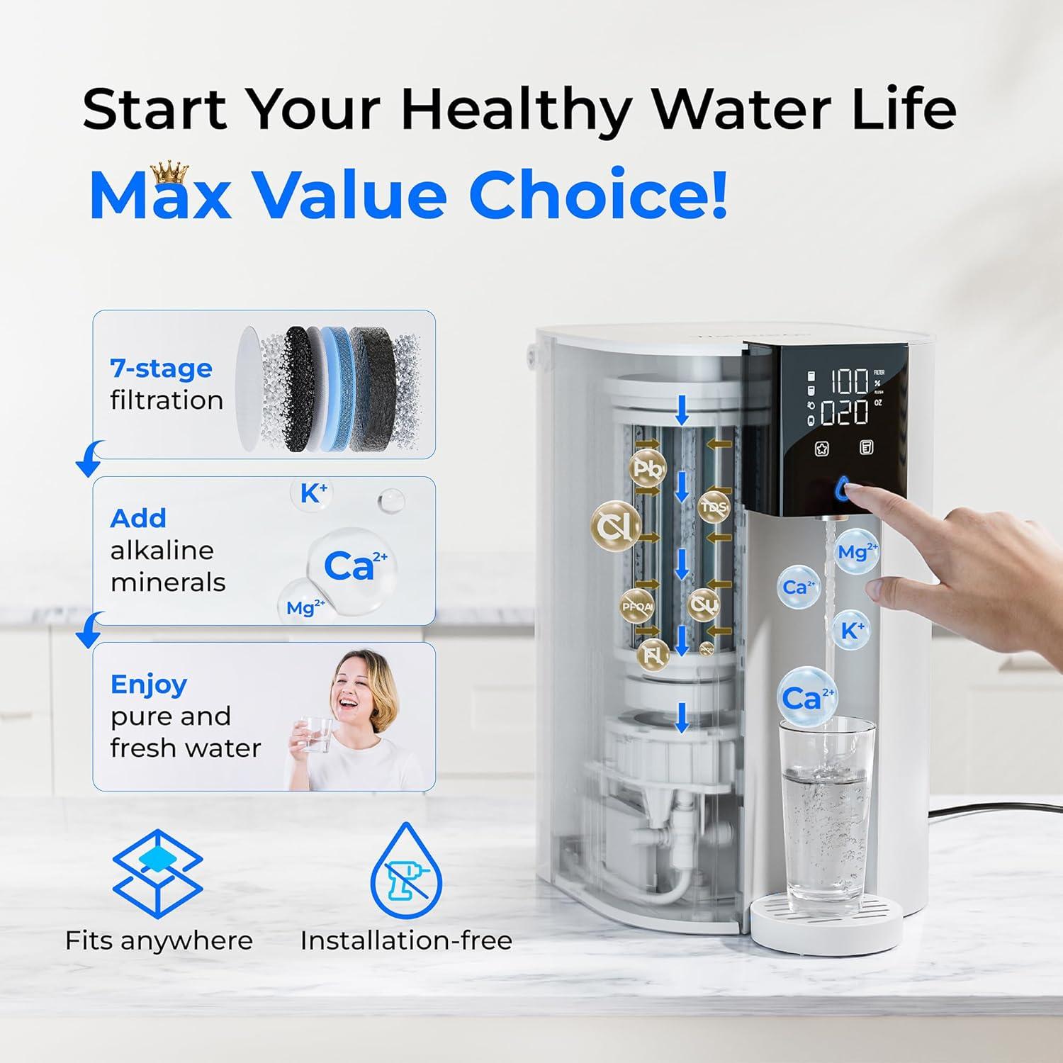 [Alkaline Mineral] Waterdrop CoreRO Reverse Osmosis System, NSF/ANSI 58