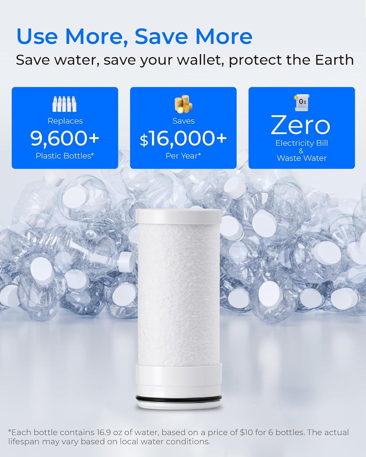 imageAlkaline Waterdrop Water Filter for Sink Faucet Replacement Water Filters WDFF05A Fits Waterdrop Faucet Water Filter WDFC02T WDFC02 WDFC01 WDFC06 Last Up to 9 Months Pack of 3