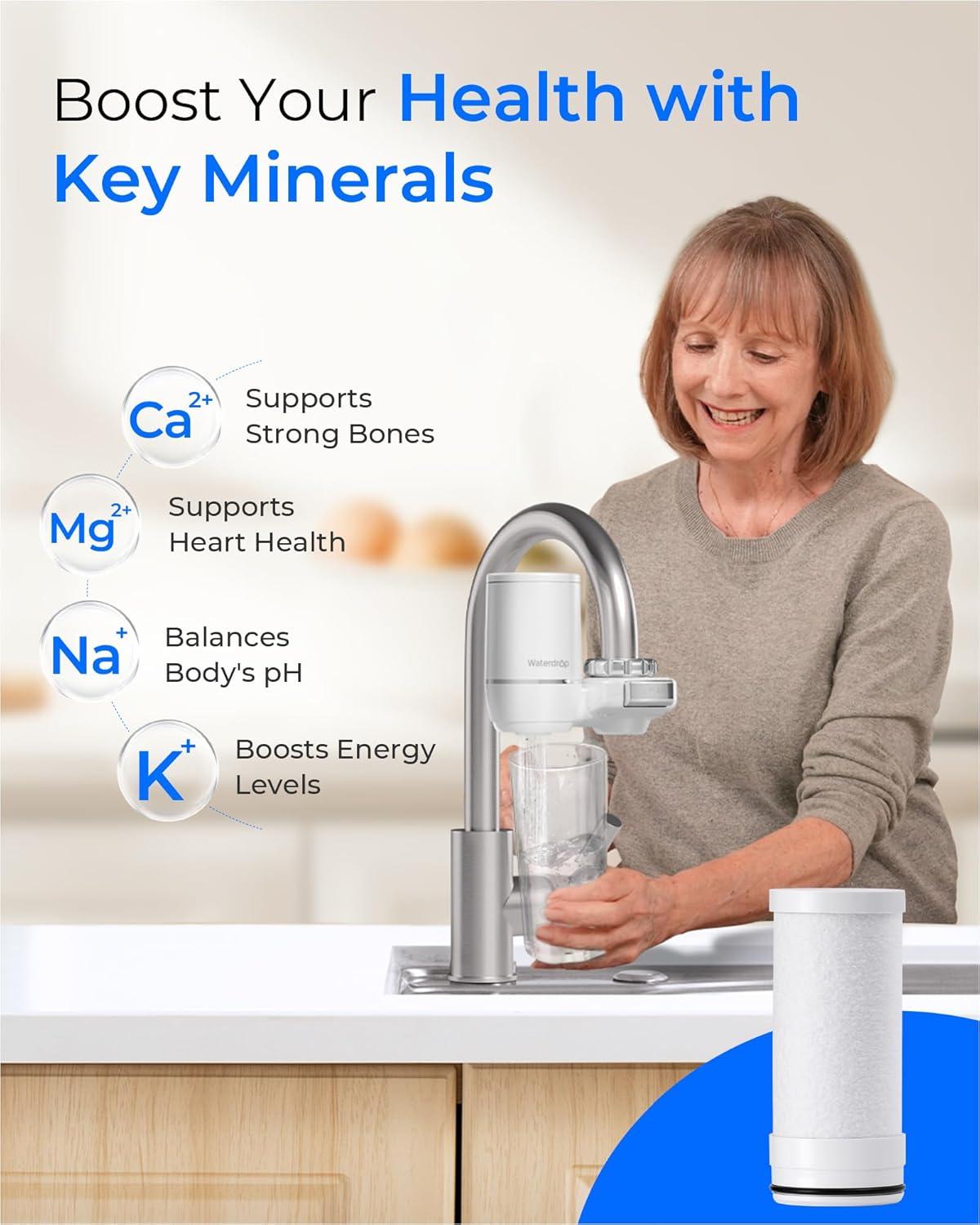 imageAlkaline Waterdrop Water Filter for Sink Faucet Replacement Water Filters WDFF05A Fits Waterdrop Faucet Water Filter WDFC02T WDFC02 WDFC01 WDFC06 Last Up to 9 Months Pack of 3