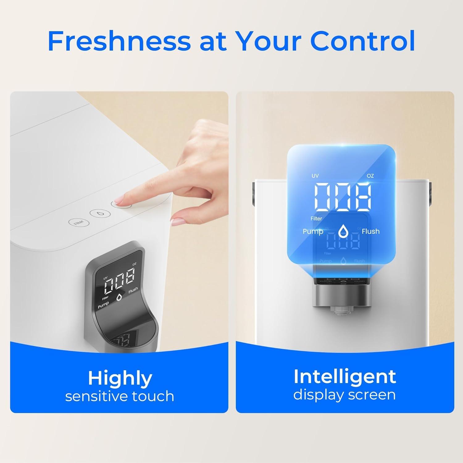 imageInstant Hot Waterdrop K19H Countertop Reverse Osmosis System Reverse Osmosis Water Filter Countertop 31 Pure to Drain 4 Temperature Options Water Dispenser No InstallationPure White  Alkaline