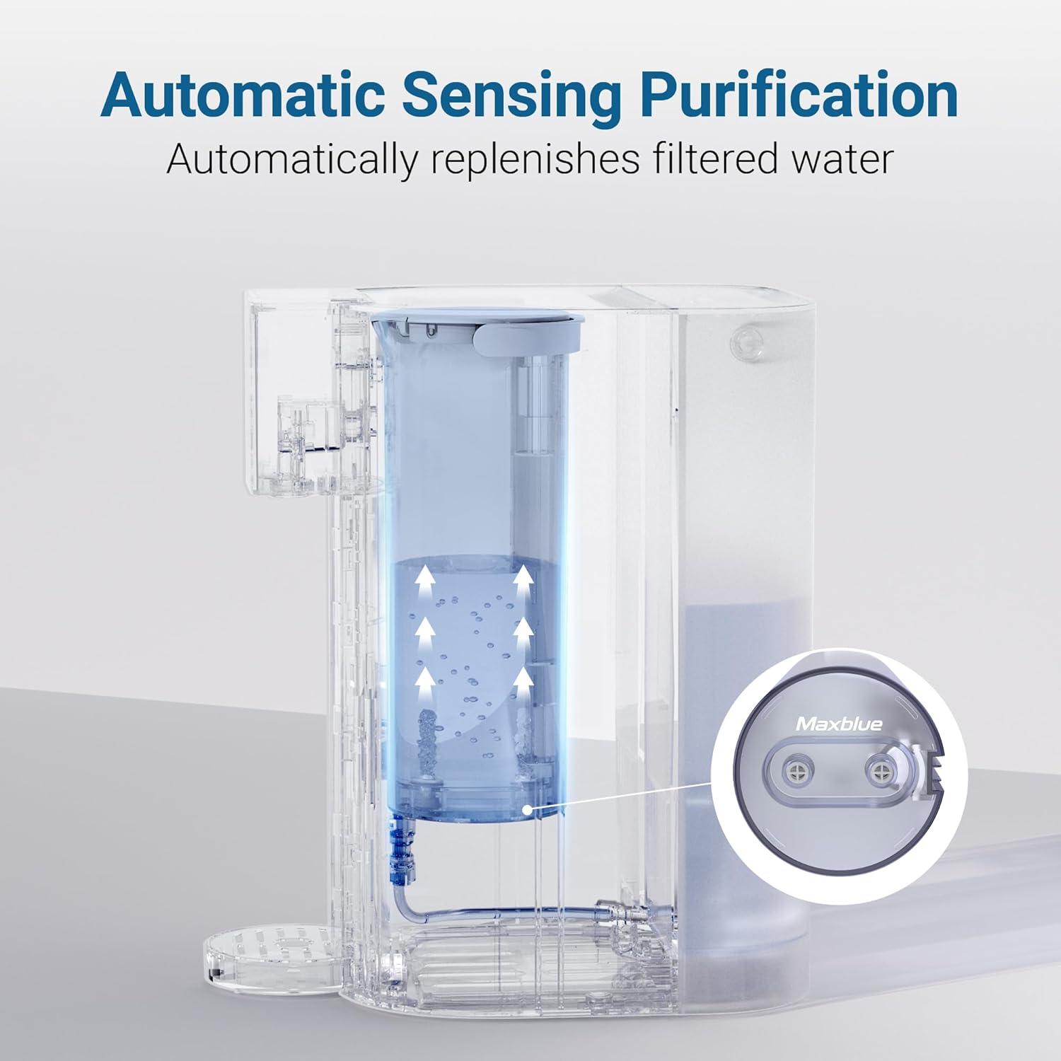 imageMaxblue MBPWT Pure Water Tank BPA Free 34 OZ Portable Pure Water Tank for WDC1S and WDC1H Countertop Reverse Osmosis System