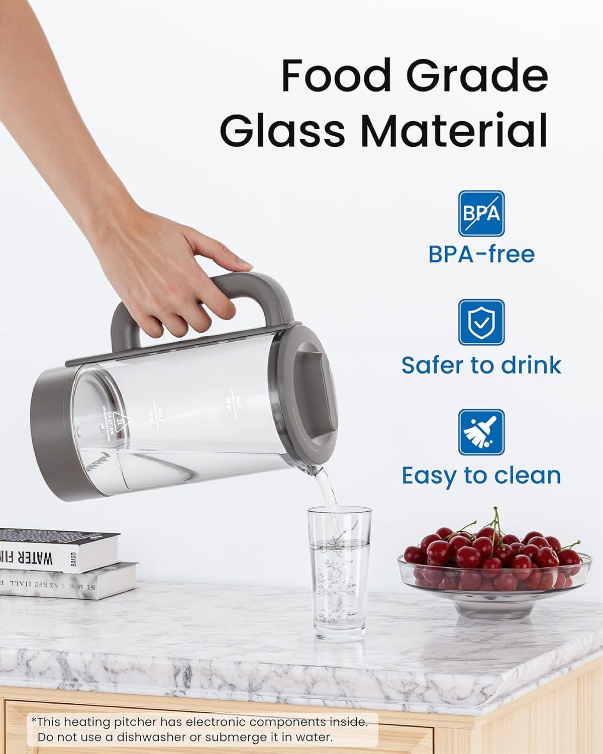 imageMaxblue Pure Water Tank for WDM1 Countertop Reverse Osmosis System Portable Pure Water Tank Glass Pitcher BPA Free