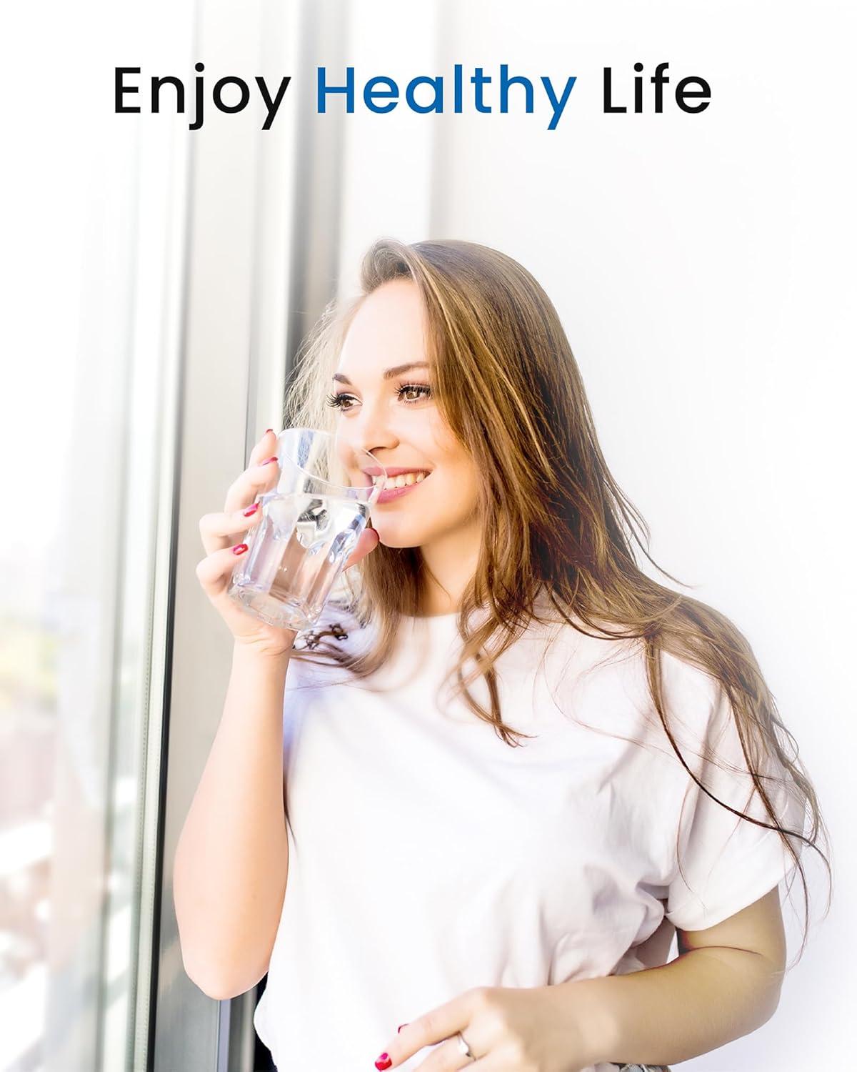 imageMaxblue Pure Water Tank for WDM1 Countertop Reverse Osmosis System Portable Pure Water Tank Glass Pitcher BPA Free