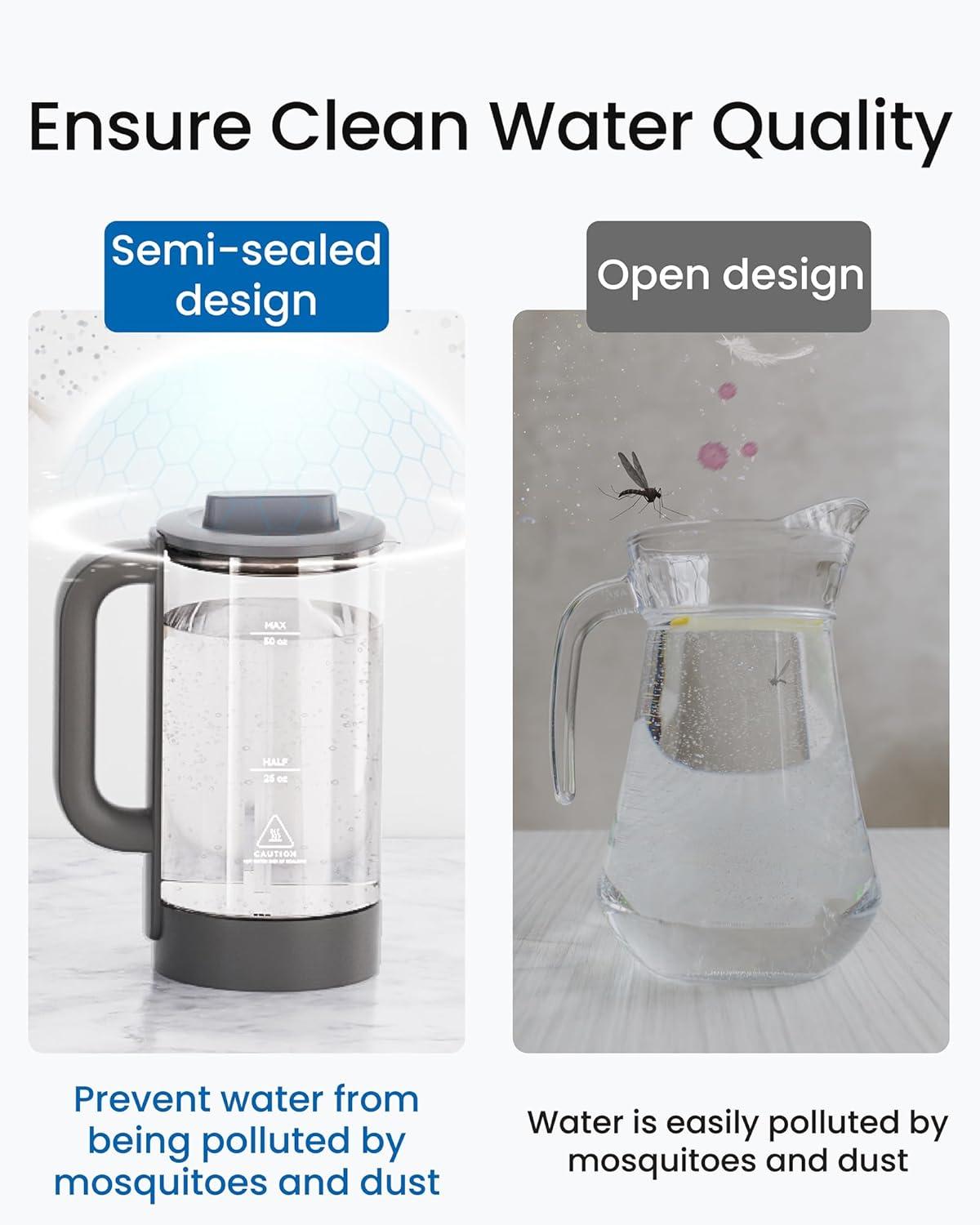 imageMaxblue Pure Water Tank for WDM1 Countertop Reverse Osmosis System Portable Pure Water Tank Glass Pitcher BPA Free