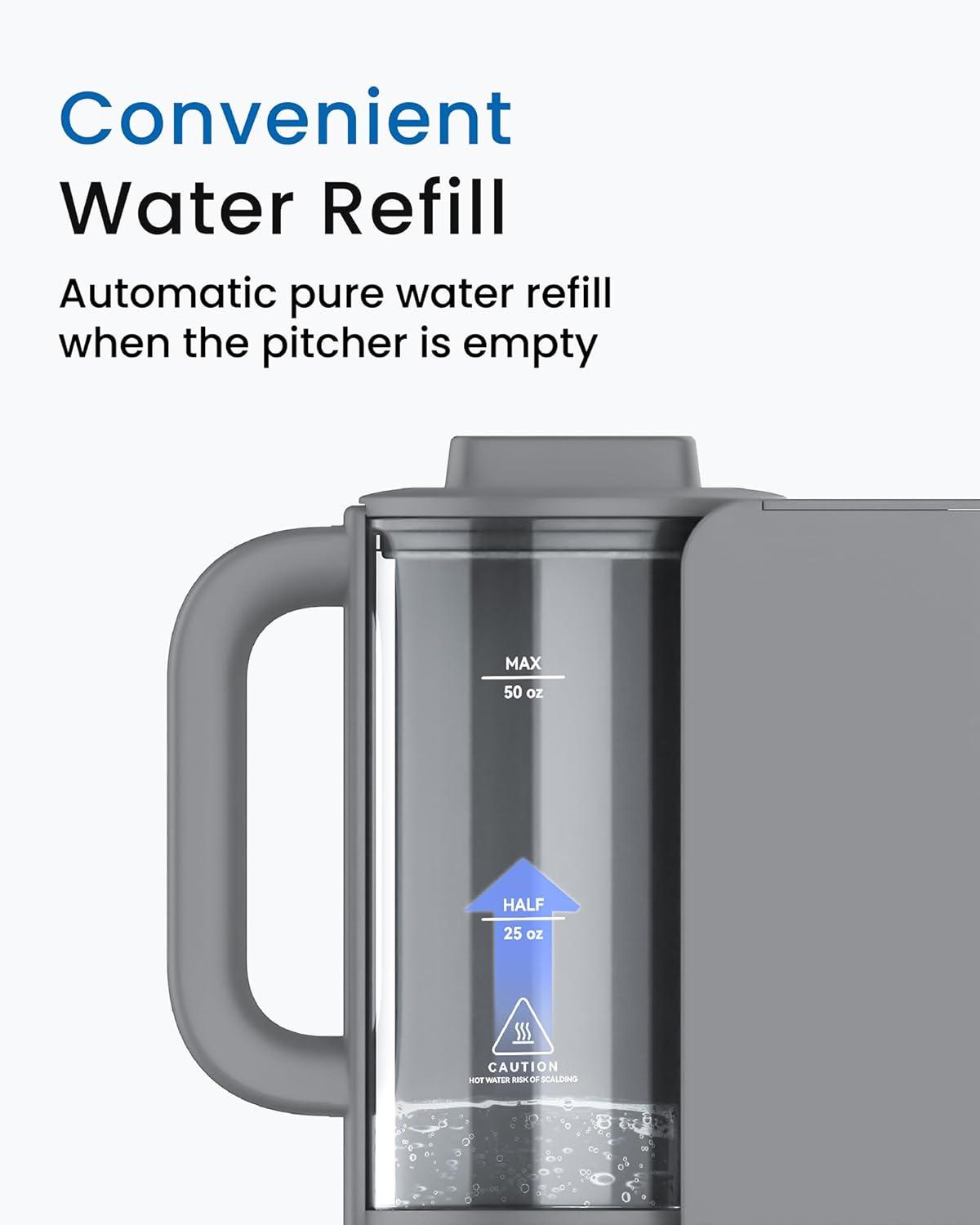 imageMaxblue Pure Water Tank for WDM1 Countertop Reverse Osmosis System Portable Pure Water Tank Glass Pitcher BPA Free