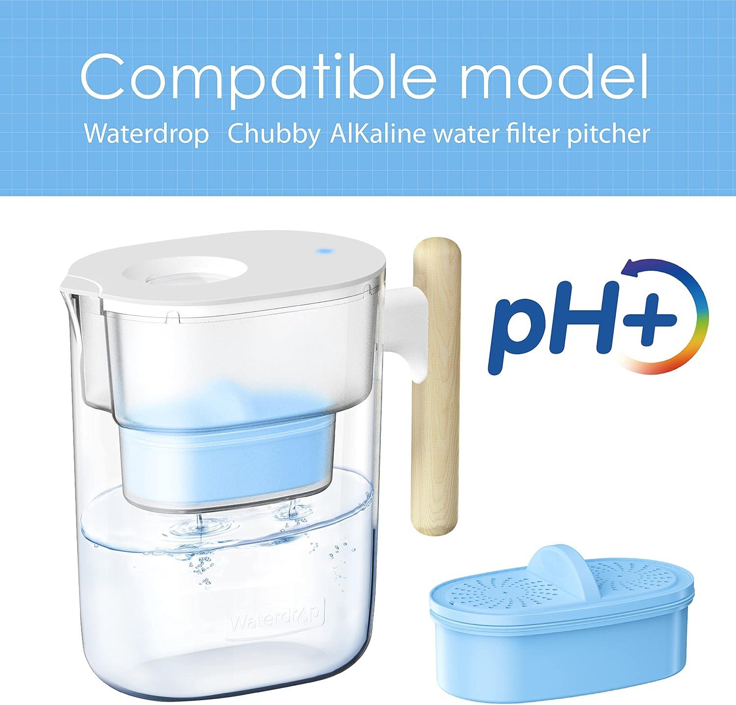 imageOriginal Waterdrop WDPFAL Replacement Alkaline Filters for All Waterdrop Pitcher Filtration System Improved Coffee Taste Last Up to 100 Gallons Pack of 3Alkaline Filter