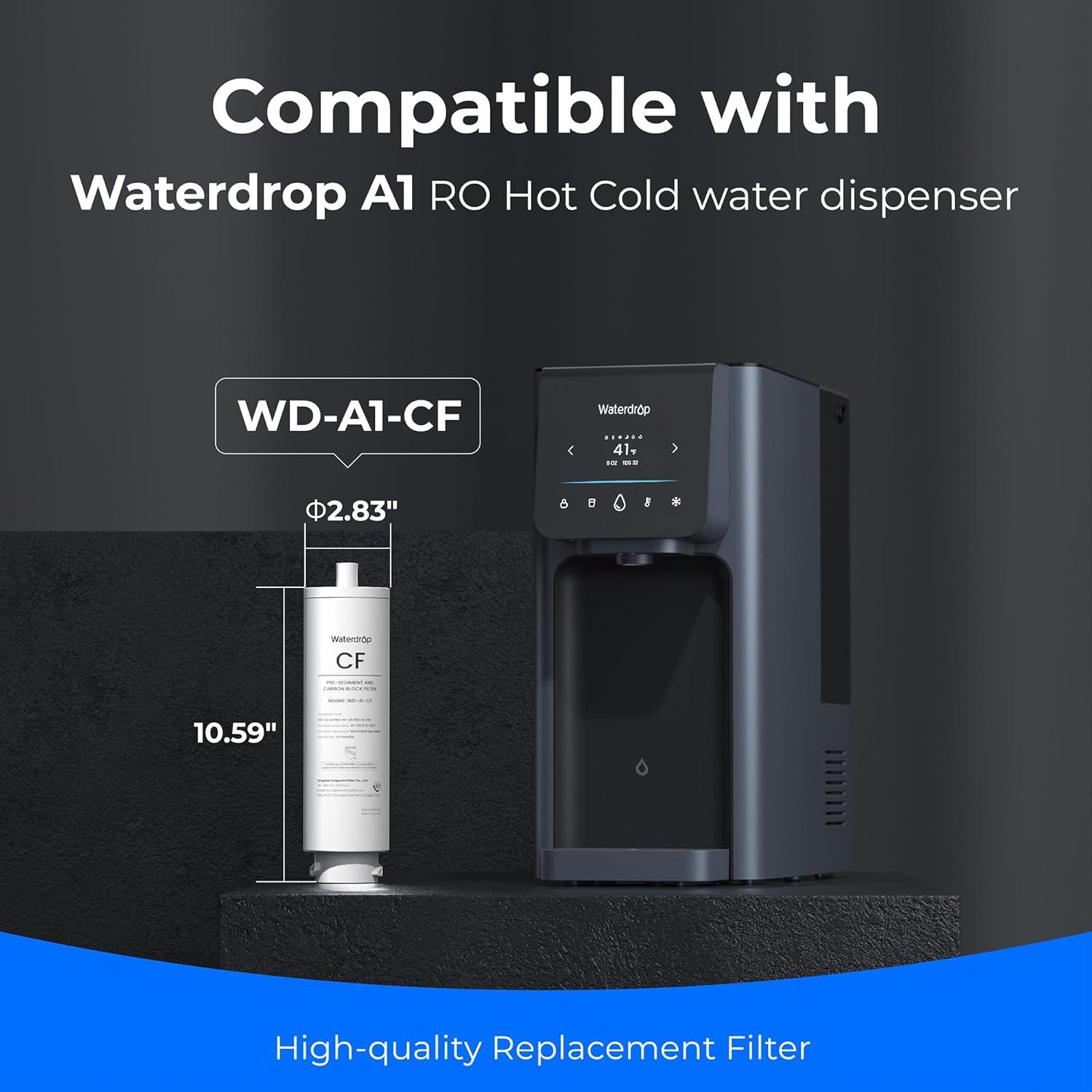 imageWaterdrop  Filter Replacement for  Countertop Reverse Osmosis Hot and Cold water Dispenser 6month Lifetime
