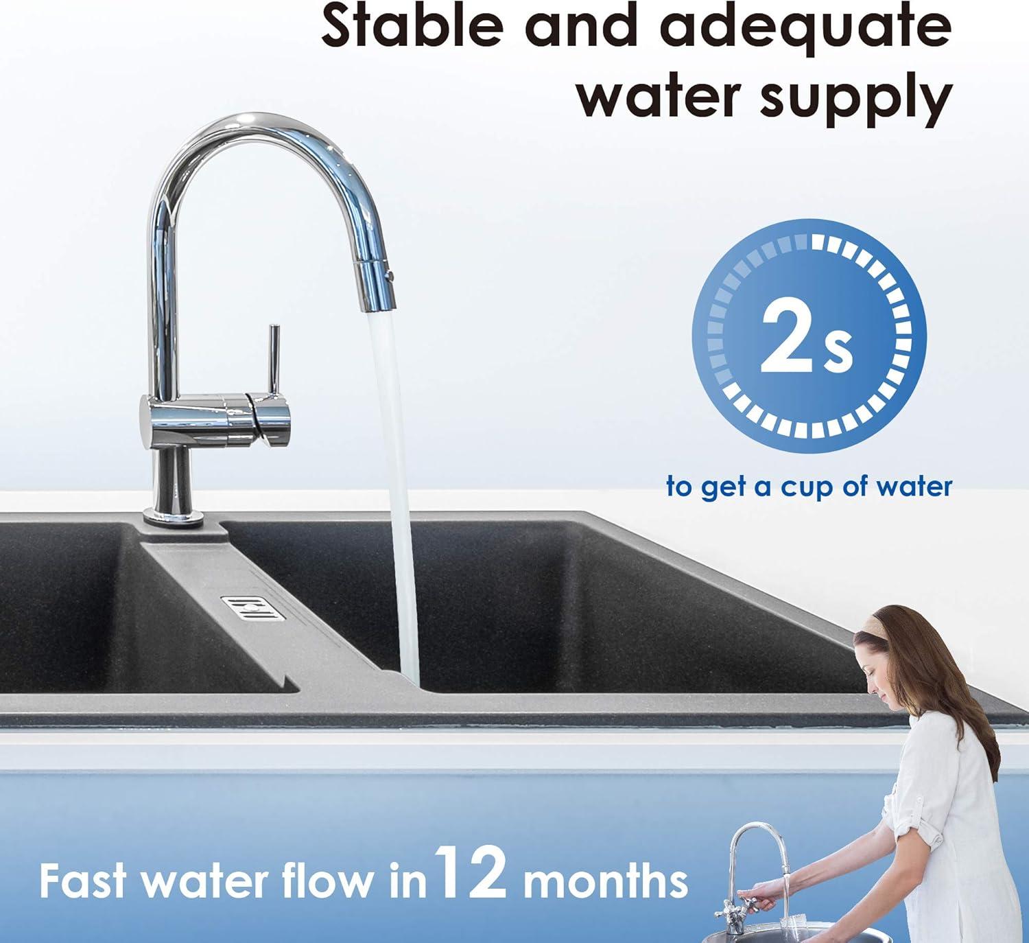 imageWaterdrop 10UA Under Sink Water Filter System Reduces PFAS PFOAPFOS Lead Chlorine Bad Taste ampamp Odor Under Counter Water Filter Direct Connect to Kitchen Faucet NSFANSI 42 Certified 1 YearWhite