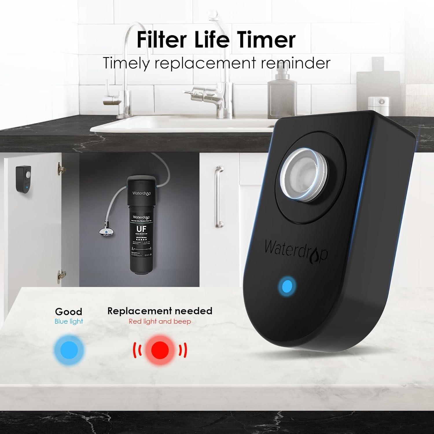imageWaterdrop 10UAUF     Under Sink Water Filter for Batria Reduction 11000 Gallons Reduces Lead Chlorine Bad Taste ampamp Odor Direct Connect to Kitchen FaucetBlackPremiumwith Faucet