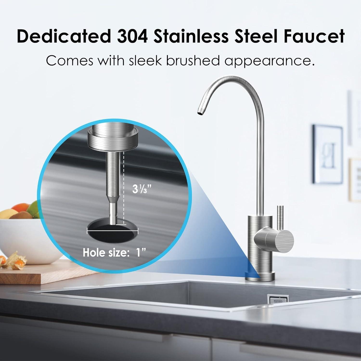 imageWaterdrop 10UAUF     Under Sink Water Filter for Batria Reduction 11000 Gallons Reduces Lead Chlorine Bad Taste ampamp Odor Direct Connect to Kitchen FaucetBlackPremiumwith Faucet