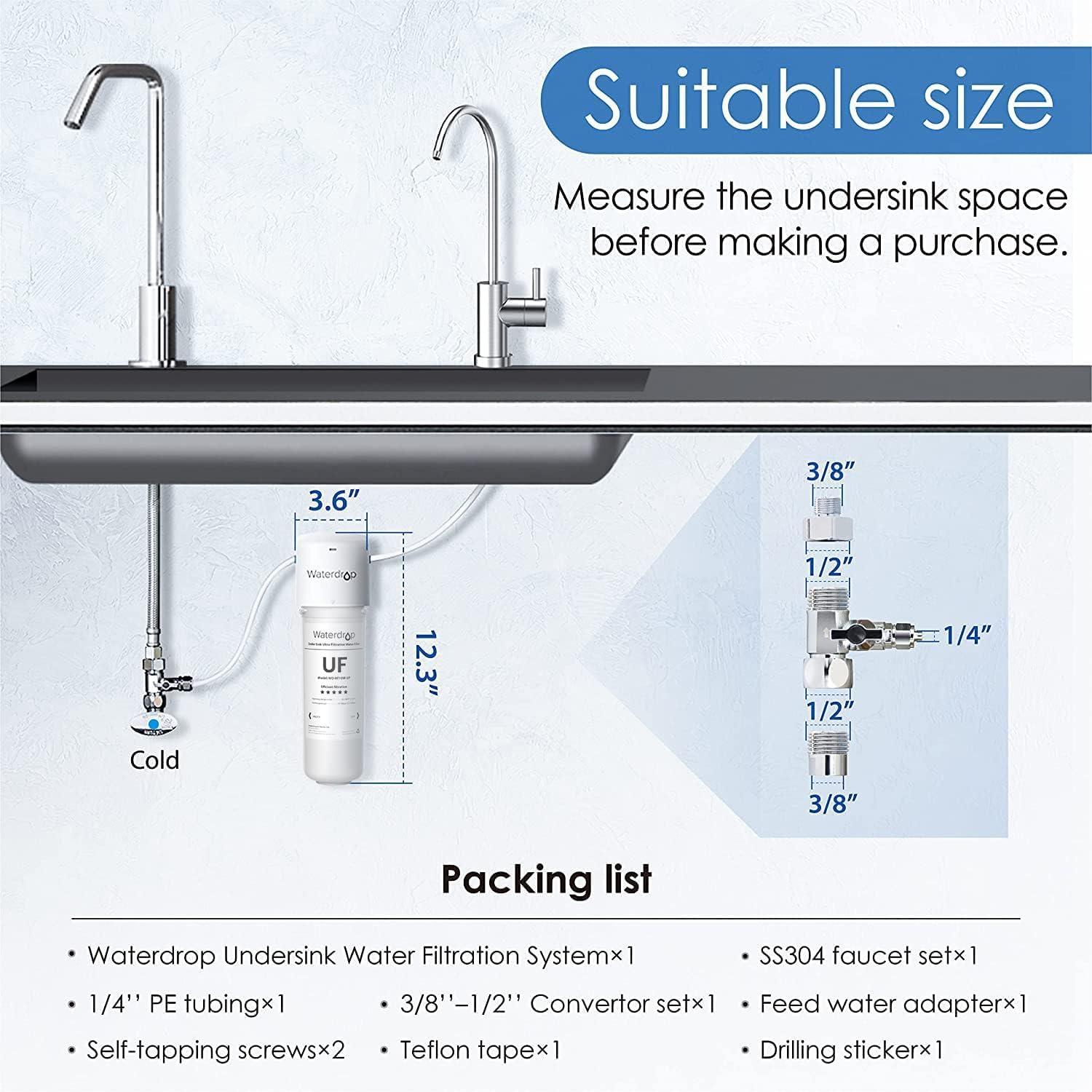 imageWaterdrop 10UB Under Sink Water Filter Reduces PFAS PFOAPFOS Lead Chlorine Bad Taste NSFANSI 42 Certified 11K Gallons Easy InstallationWhite