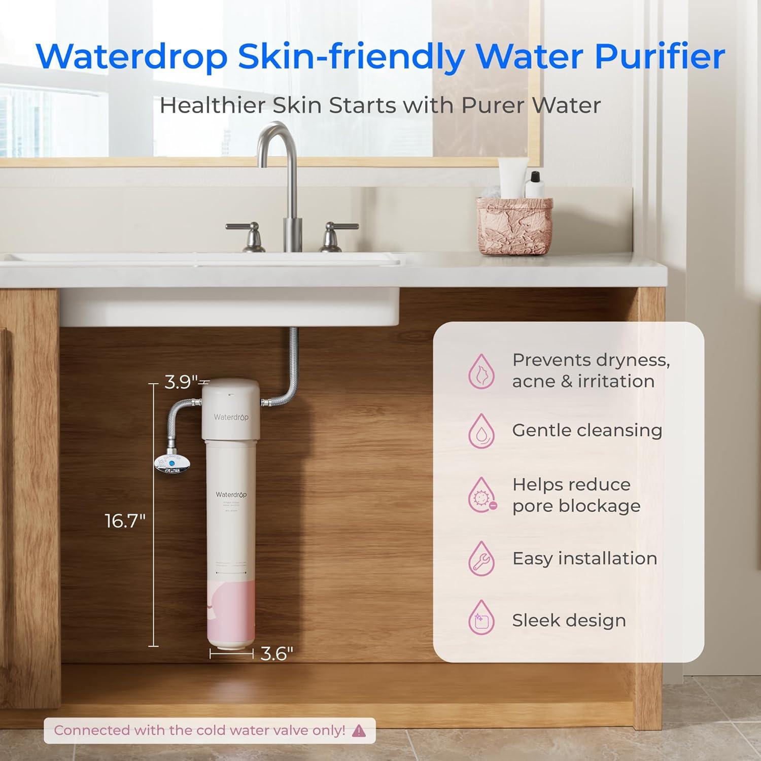imageWaterdrop 15UA Under Sink Water Filter System 2 Years Reduces Lead Chlorine Bad Taste ampamp Odor Under Counter Water Filter Direct Connect to Kitchen Faucet NSFANSI 42 Certified USA TechWhitedirect connect bathroom sink for face care