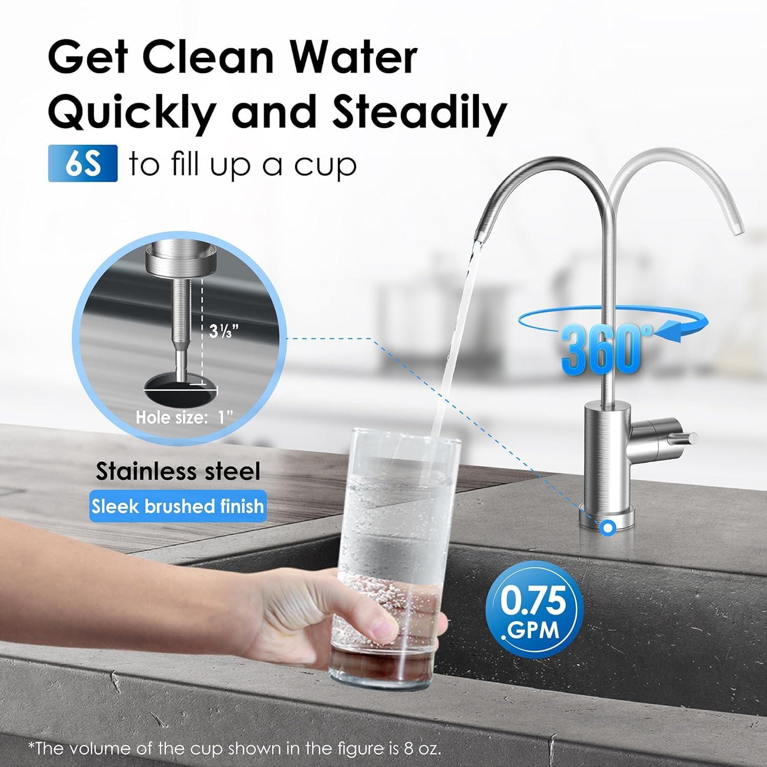 imageWaterdrop 15UA Under Sink Water Filter System 2 Years Reduces Lead Chlorine Bad Taste ampamp Odor Under Counter Water Filter Direct Connect to Kitchen Faucet NSFANSI 42 Certified USA TechBlacktaste improve plus