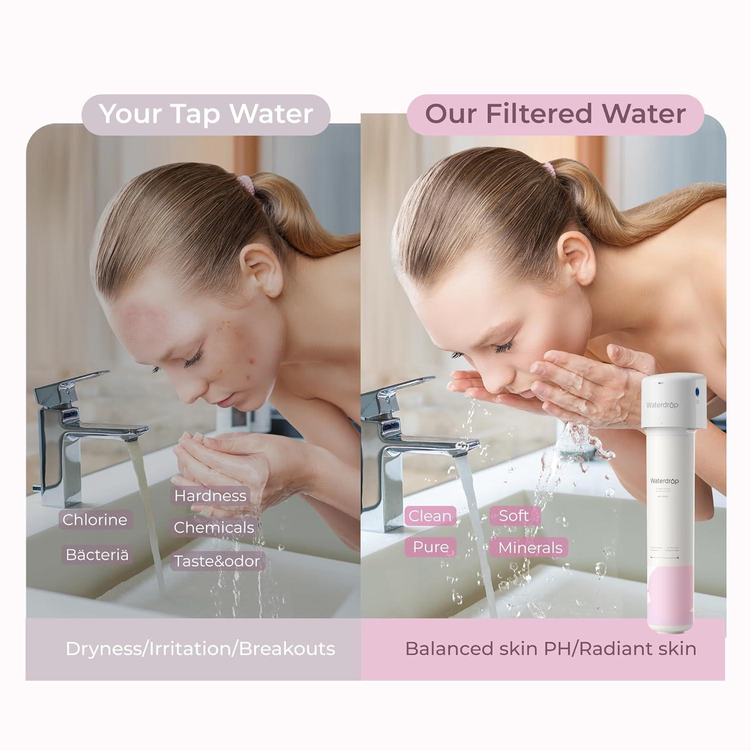 imageWaterdrop 15UA Under Sink Water Filter System 2 Years Reduces Lead Chlorine Bad Taste ampamp Odor Under Counter Water Filter Direct Connect to Kitchen Faucet NSFANSI 42 Certified USA TechWhitedirect connect bathroom sink for face care