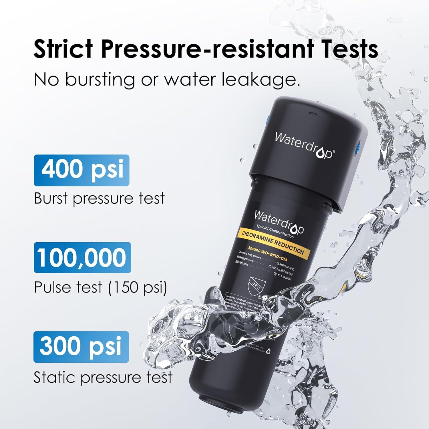 imageWaterdrop 15UA Under Sink Water Filter System 2 Years Reduces Lead Chlorine Bad Taste ampamp Odor Under Counter Water Filter Direct Connect to Kitchen Faucet NSFANSI 42 Certified USA TechBlacktaste improve plus