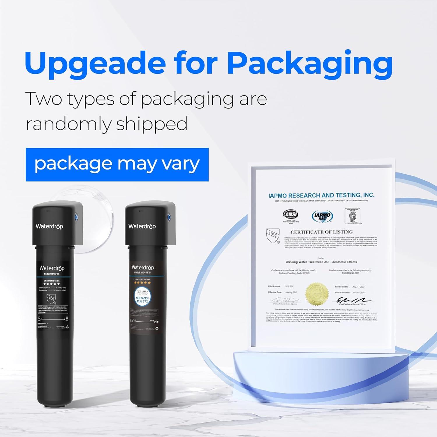 imageWaterdrop 15UA Under Sink Water Filter System 2 Years Reduces Lead Chlorine Bad Taste ampamp Odor Under Counter Water Filter Direct Connect to Kitchen Faucet NSFANSI 42 Certified USA TechBlackbasic