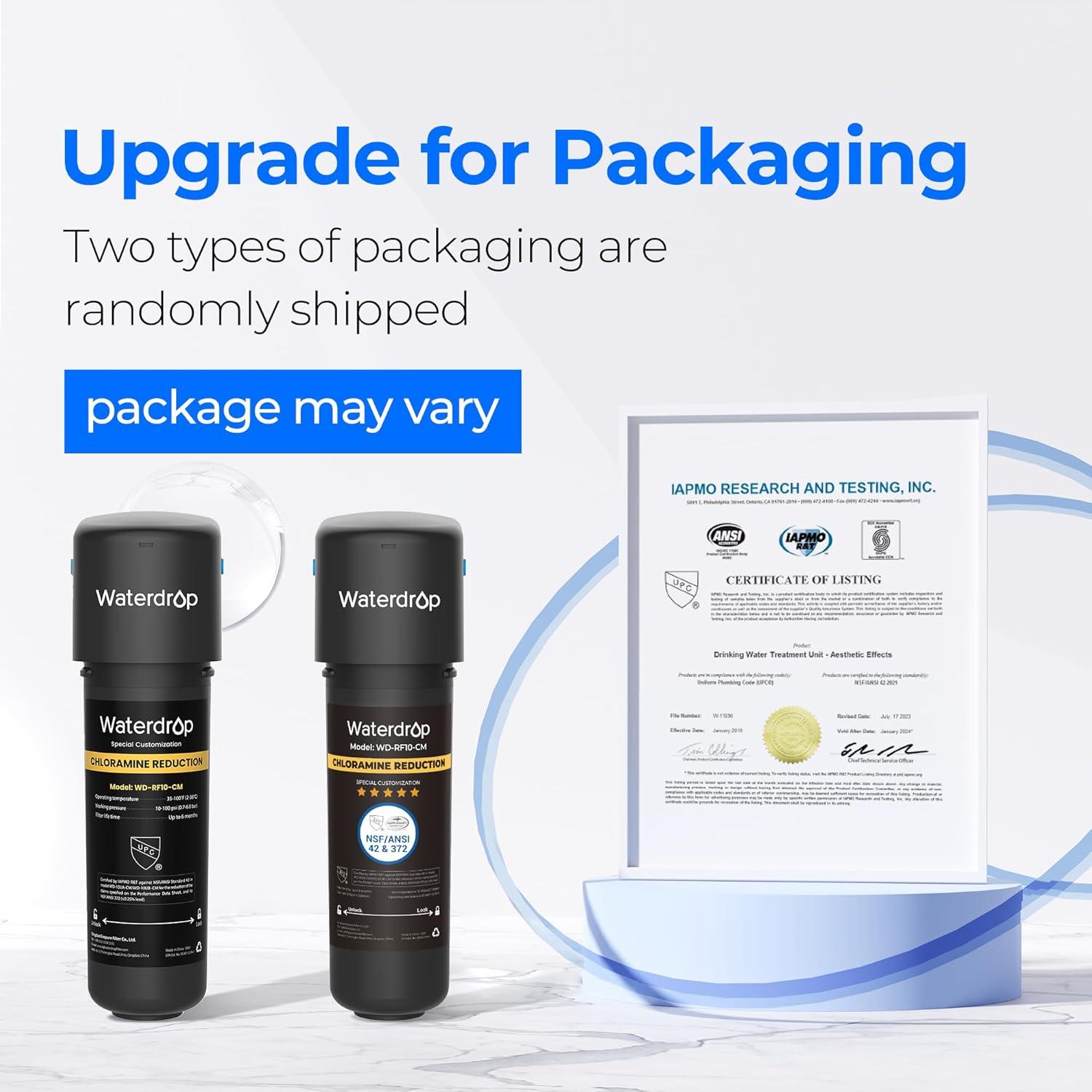 imageWaterdrop 15UA Under Sink Water Filter System 2 Years Reduces Lead Chlorine Bad Taste ampamp Odor Under Counter Water Filter Direct Connect to Kitchen Faucet NSFANSI 42 Certified USA TechBlacktaste improve plus