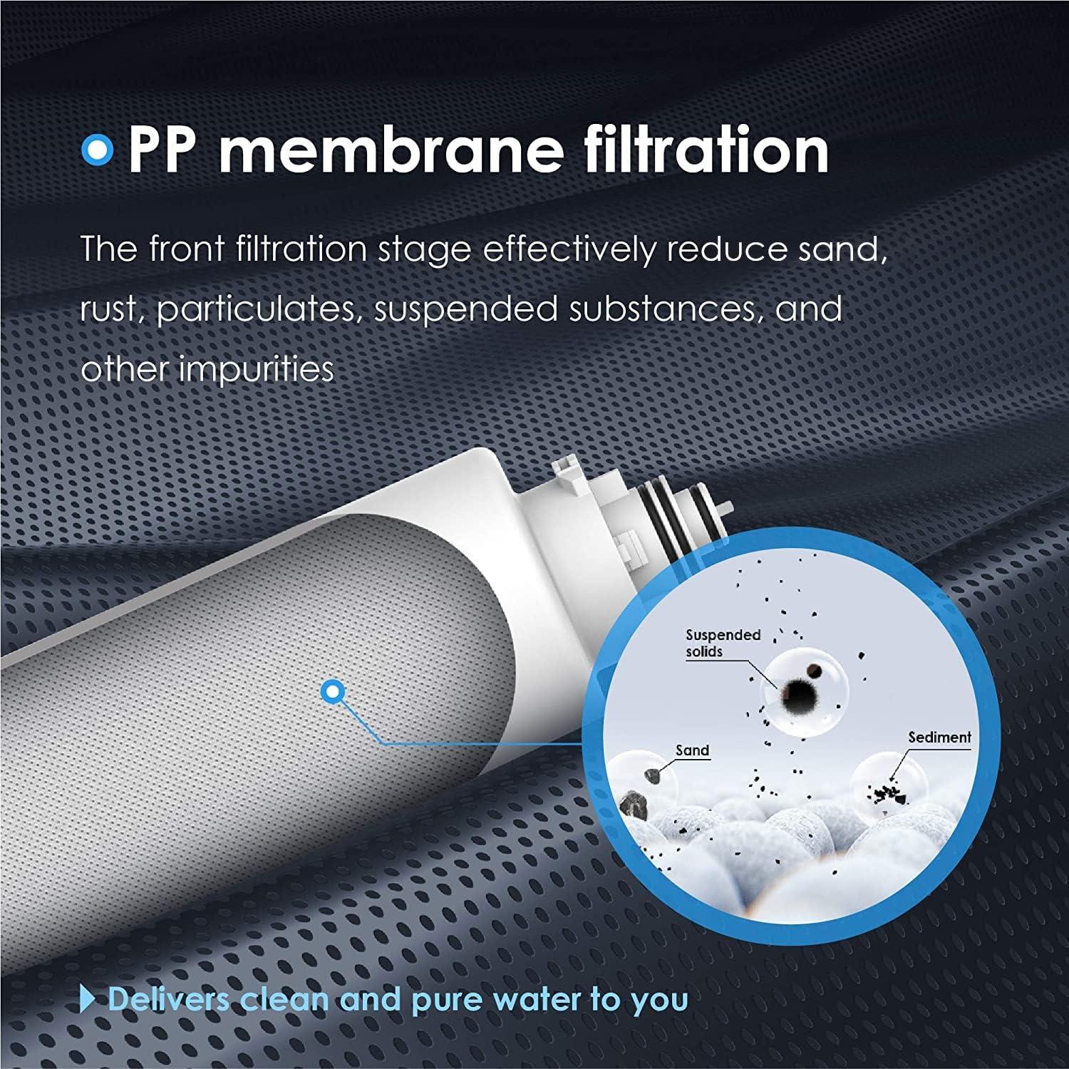 imageWaterdrop 2TSPP TSUF TSCT Under Sink Water Filter Replacement for Waterdrop TSU UltraFiltration Under Sink Water Filter System
