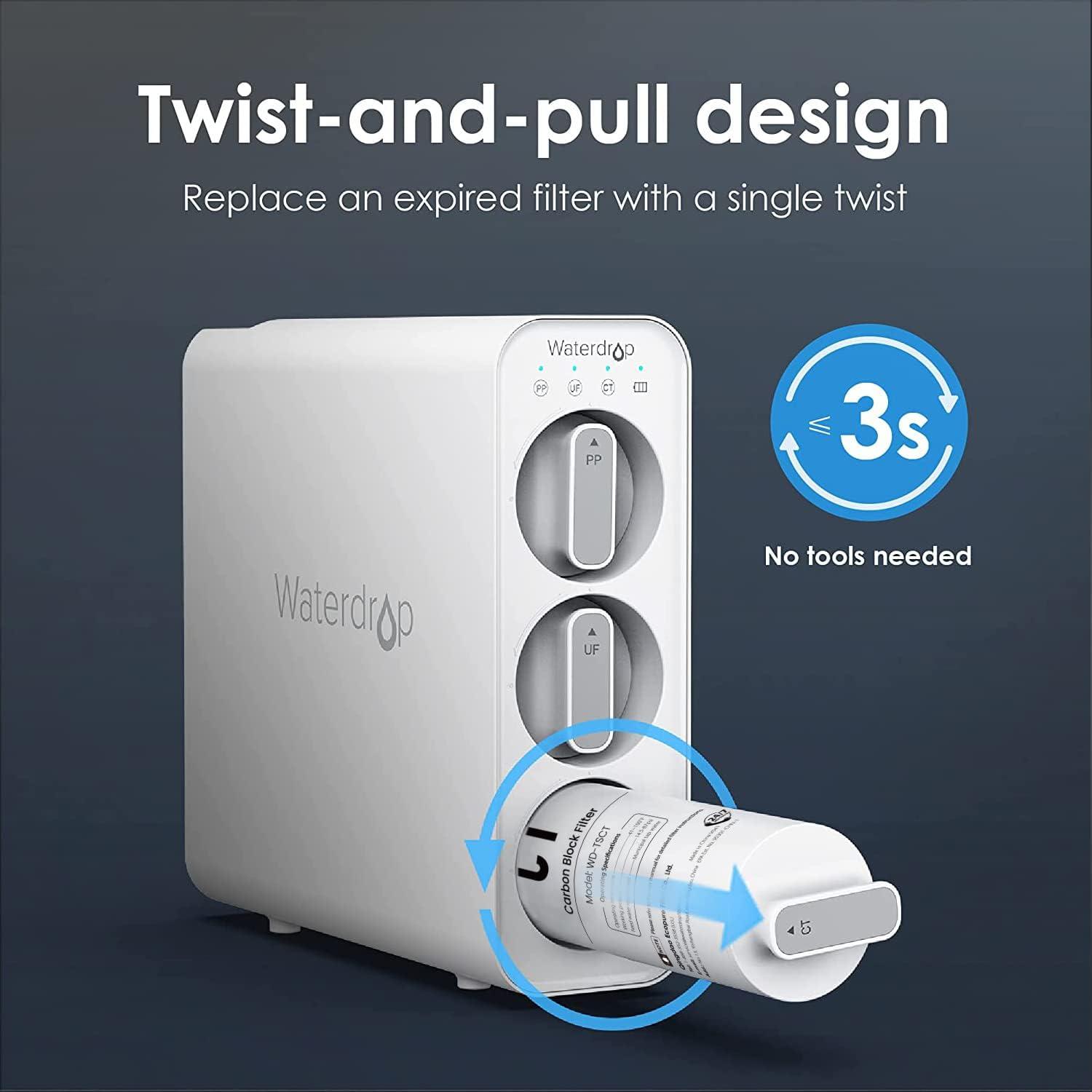 imageWaterdrop 2TSPP TSUF TSCT Under Sink Water Filter Replacement for Waterdrop TSU UltraFiltration Under Sink Water Filter System