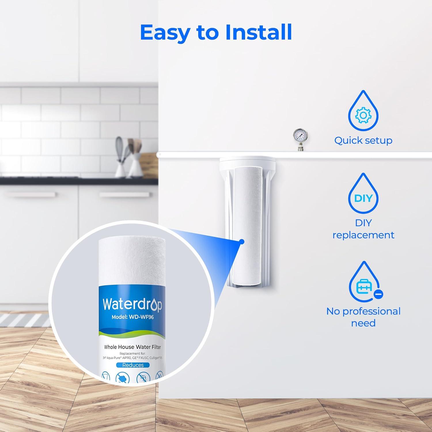 imageWaterdrop 5 Micron 10quot x 25quot Whole House Water Filter Replacement Cartridge Sediment Water Filter Replacement for Any 10 inch RO Unit AquaPure AP110 Culligan P5 WHKFGD05 6 Pack4