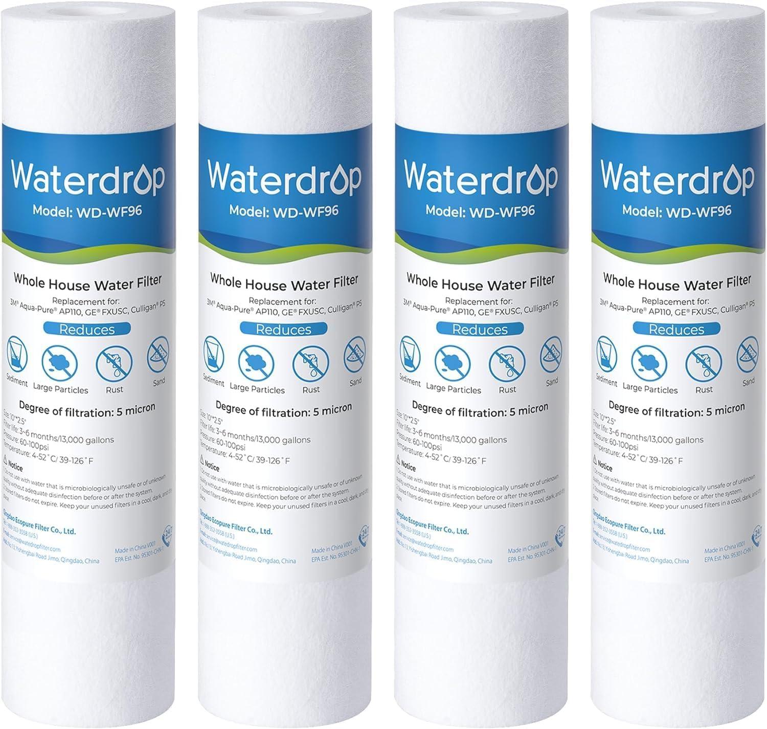 imageWaterdrop 5 Micron 10quot x 25quot Whole House Water Filter Replacement Cartridge Sediment Water Filter Replacement for Any 10 inch RO Unit AquaPure AP110 Culligan P5 WHKFGD05 6 Pack4