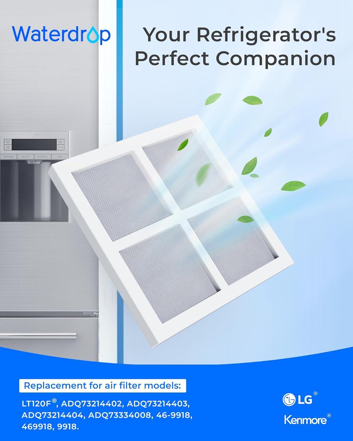 imageWaterdrop ADQ747935 LT1000PC Replacement for LG LT1000PPCPCS ThinQ Refrigerator Water Filter LFXS26973S LMXS28626S LMWS27626S LFXS28596S ADQ74793501 and LT120F 3 Combo1
