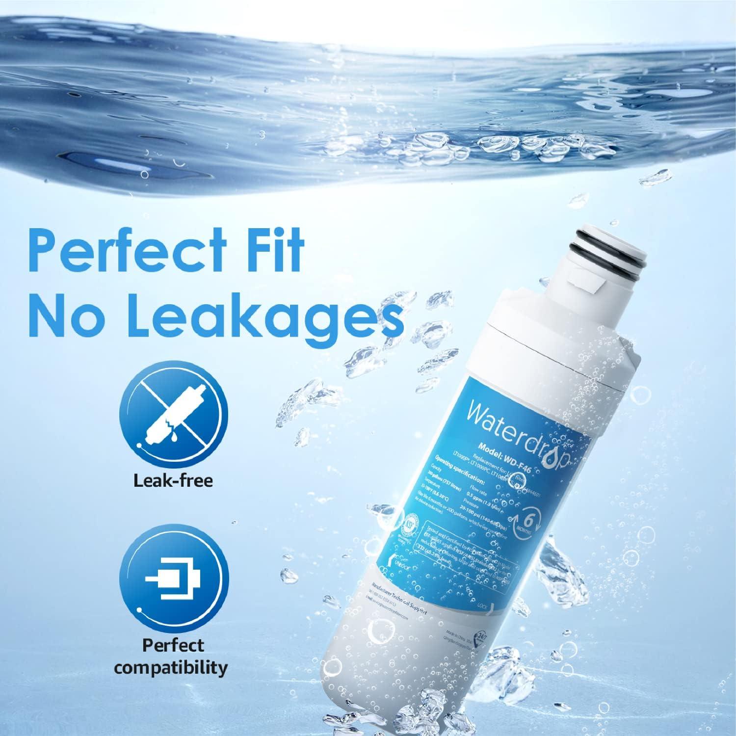 imageWaterdrop ADQ747935 LT1000PC Replacement for LG LT1000PPCPCS ThinQ Refrigerator Water Filter LFXS26973S LMXS28626S LMWS27626S LFXS28596S ADQ74793501 and LT120F 3 Combo3
