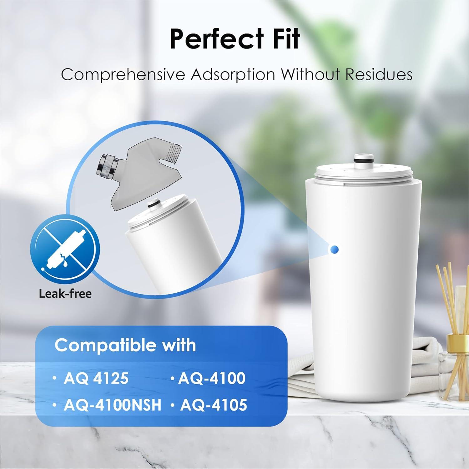 imageWaterdrop AQ4125 Shower Filter Replacement Cartridge for Aquasana AQ 4125 AQ4100 AQ4100NSH AQ4105 Shower Water Filter System Jonathan Product Beauty Shower Filter