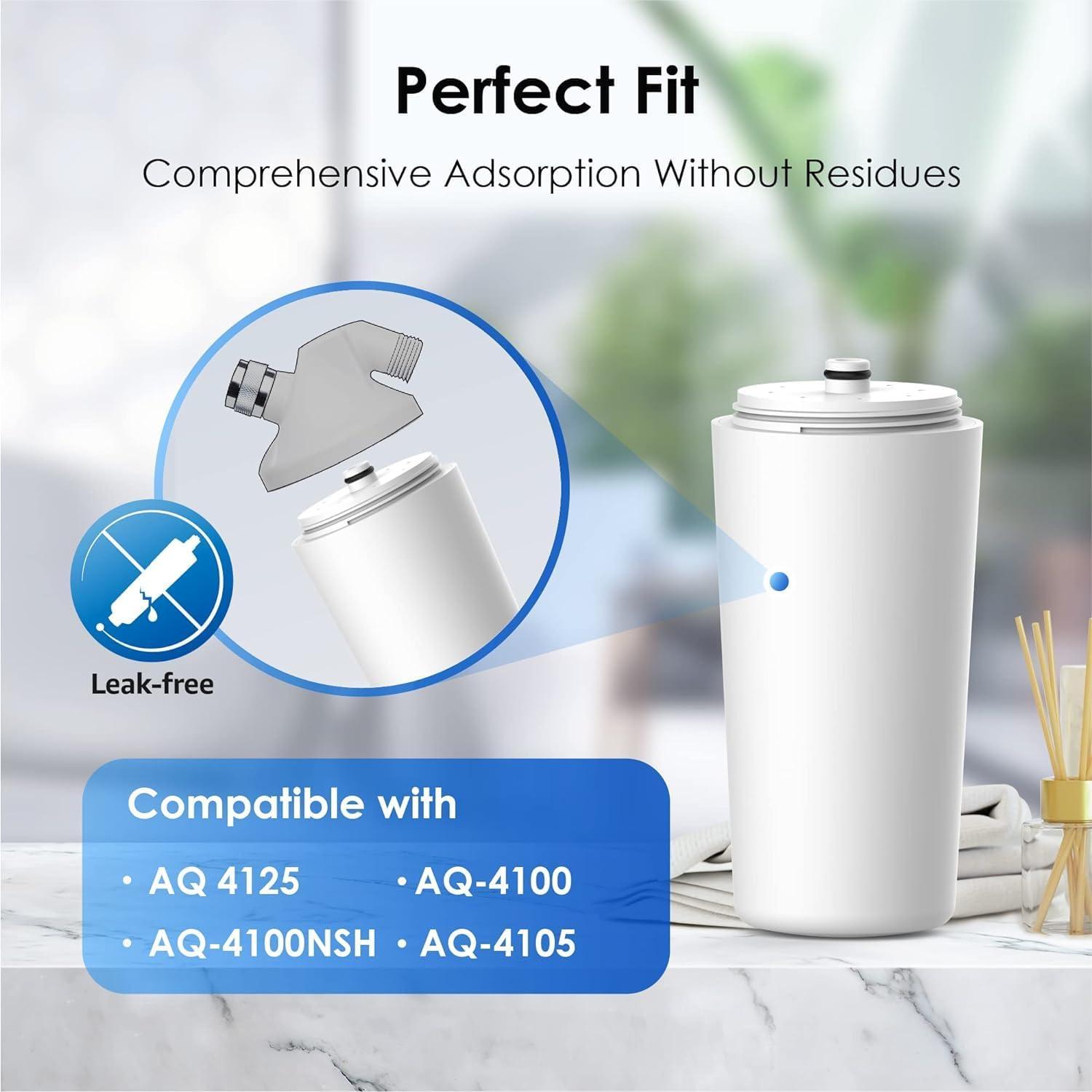 imageWaterdrop AQ4125 Shower Filter Replacement for Aquasana AQ 4125 AQ4100 AQ4105 AQ4100NSH AQ4105CHR Shower Water Filter System Jonathan Product Beauty Shower Filter Pack of 2