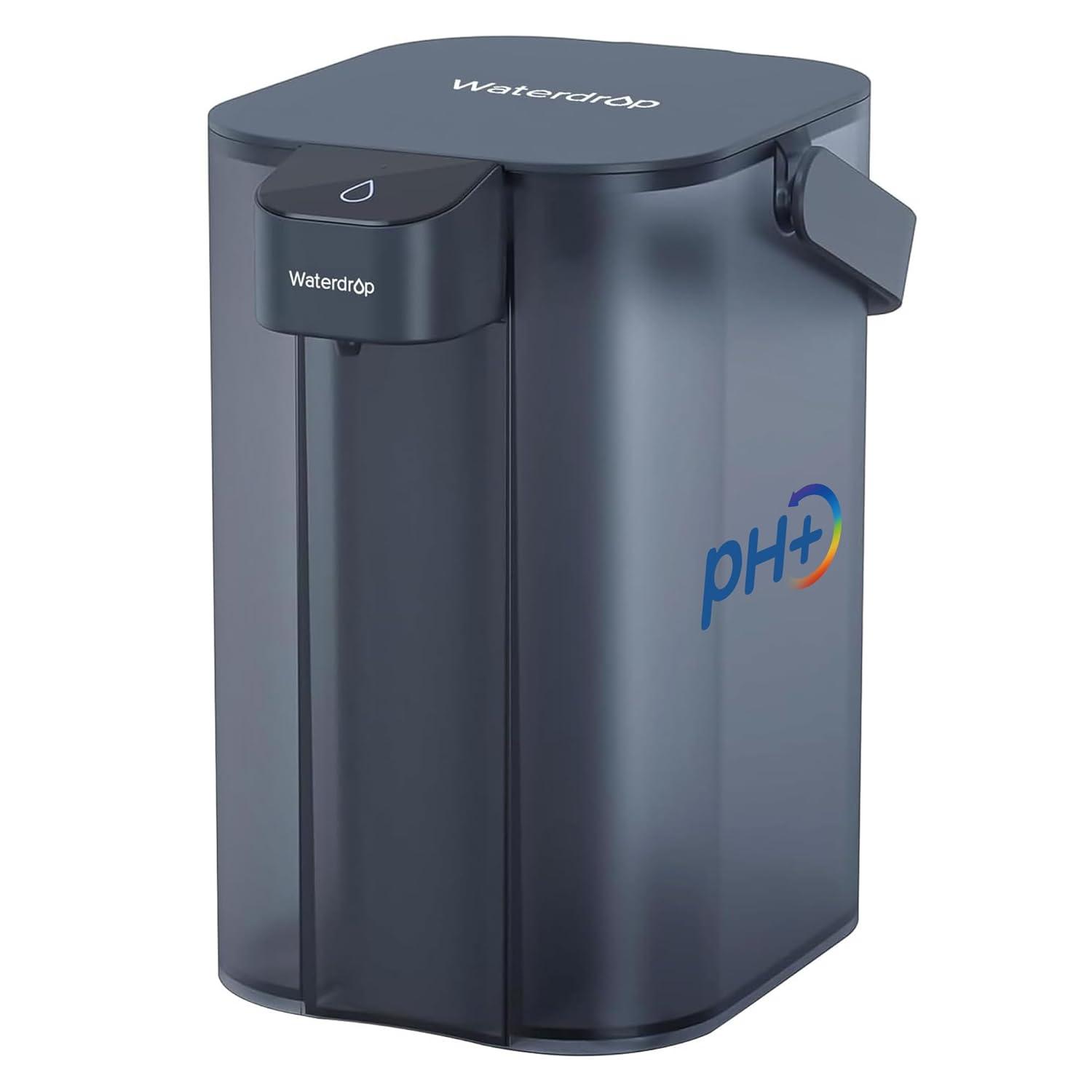 imageWaterdrop Alkaline Electric Water Filter Pitcher Rechargeable Water Dispenser Instant 200Gallon 15Cup Countertop System NSFANSI 42 Reduce PFOAPFOS Chlorine Lead Blue with 1 FilterMidnight Blue