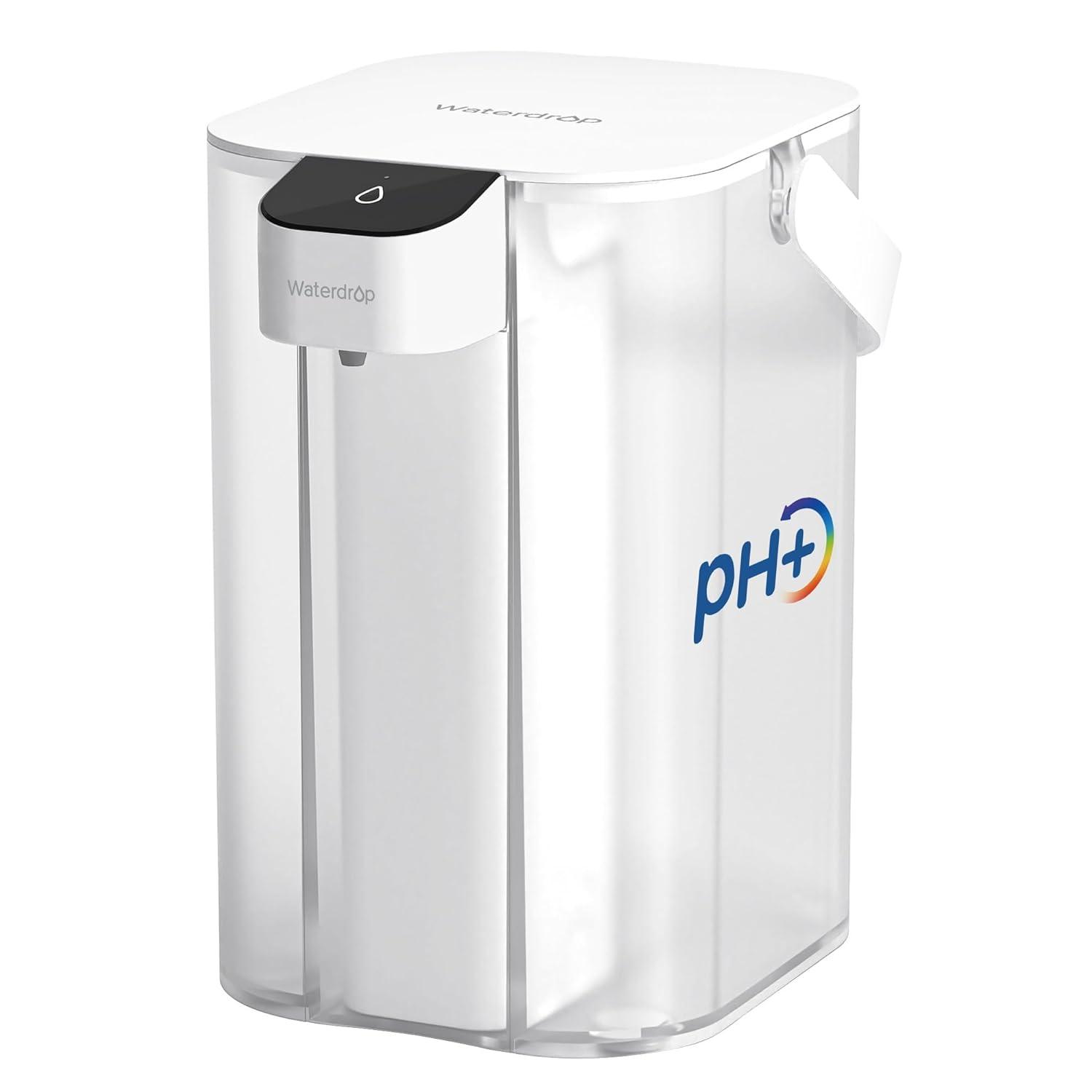 imageWaterdrop Alkaline Electric Water Filter Pitcher Rechargeable Water Dispenser Instant 200Gallon 15Cup Countertop System NSFANSI 42 Reduce PFOAPFOS Chlorine Lead Blue with 1 FilterWhite