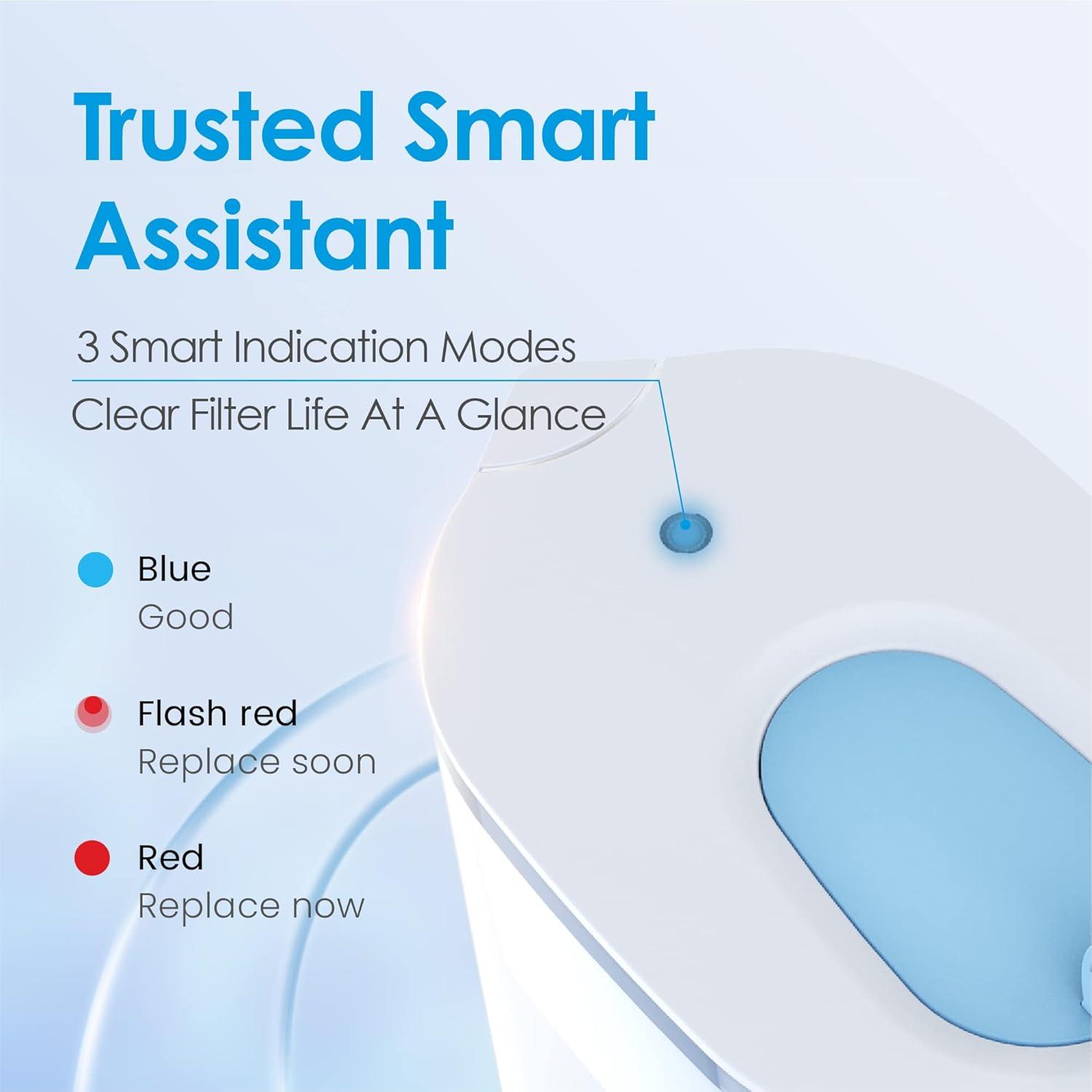 imageWaterdrop Alkaline Lucid 10Cup Large Water Filter Pitcher with 1 Filter Healthy Improved Coffee Taste Clean ampamp ToxinFree Mineralized Alkaline Water 100 Gallons Up to PH 95 BPA Free BlueBabyBlue