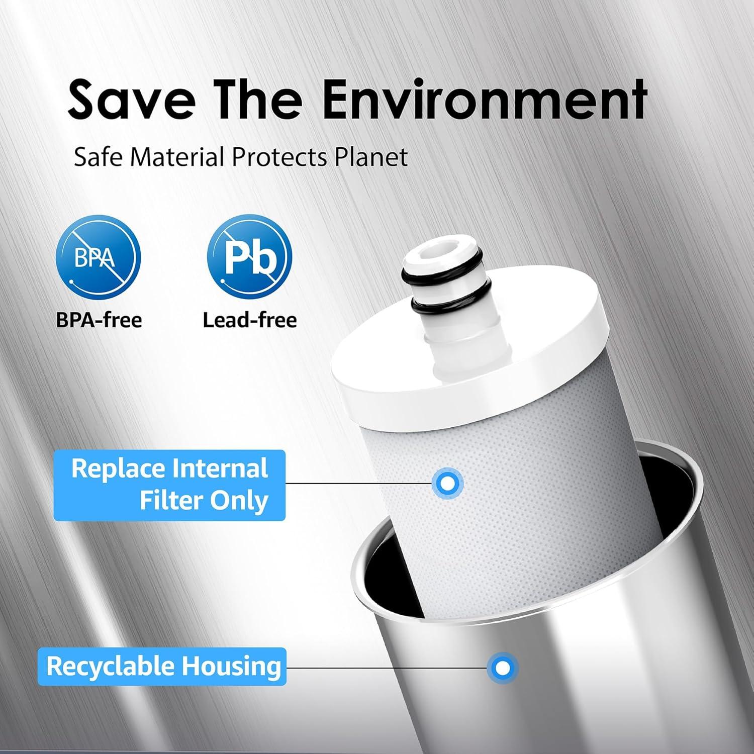 imageWaterdrop C3 Under Sink Carbon Water Filter Replacement for TSTUF UltraFiltration Under Sink Water Filter System 1 Pack