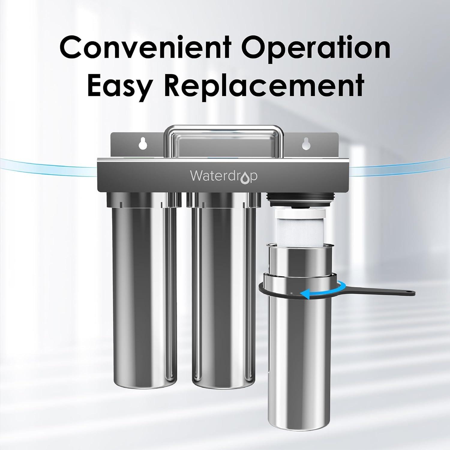 imageWaterdrop C3 Under Sink Carbon Water Filter Replacement for TSTUF UltraFiltration Under Sink Water Filter System 1 Pack