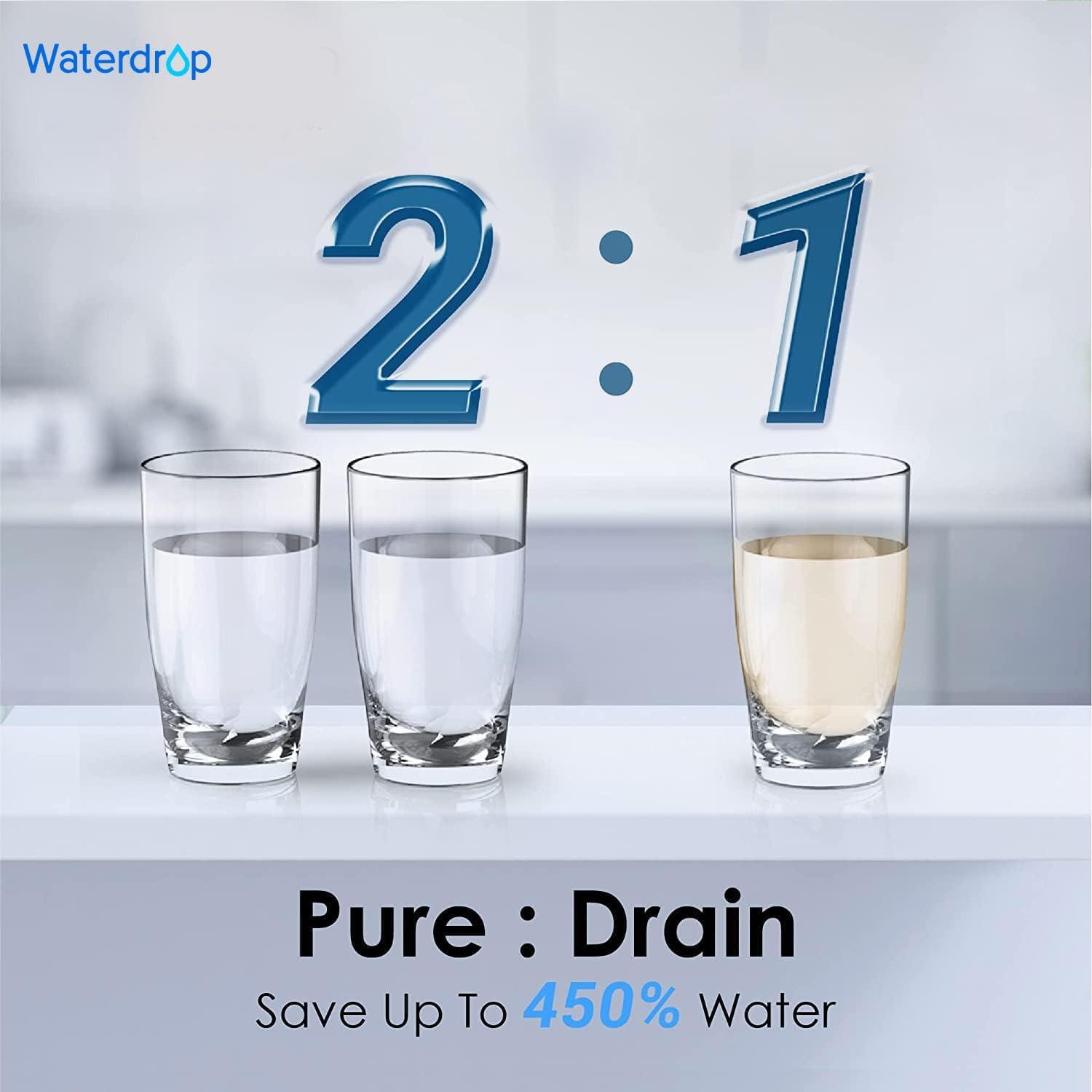 imageWaterdrop D6 Reverse Osmosis Water Filter 600 GPD Under Sink Reverse Osmosis System Reduce PFAS 21 Pure to Drain Tankless RO Water Filter System Smart LED Faucet Easy Installation
