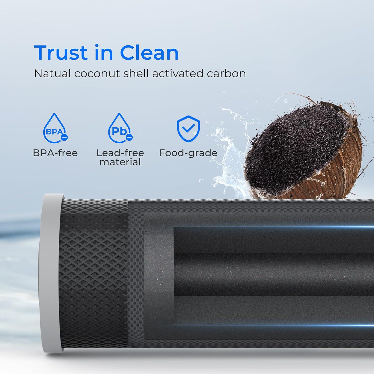 imageWaterdrop FXHTC Whole House Carbon Water Filter Replacement for GE FXHTC GXWH40L GXWH35F Culligan RFCBBSA American Plumber W10PR W10BC WRC25HD 10quot x 45quot Cartridge 5 Micron Pack of 31