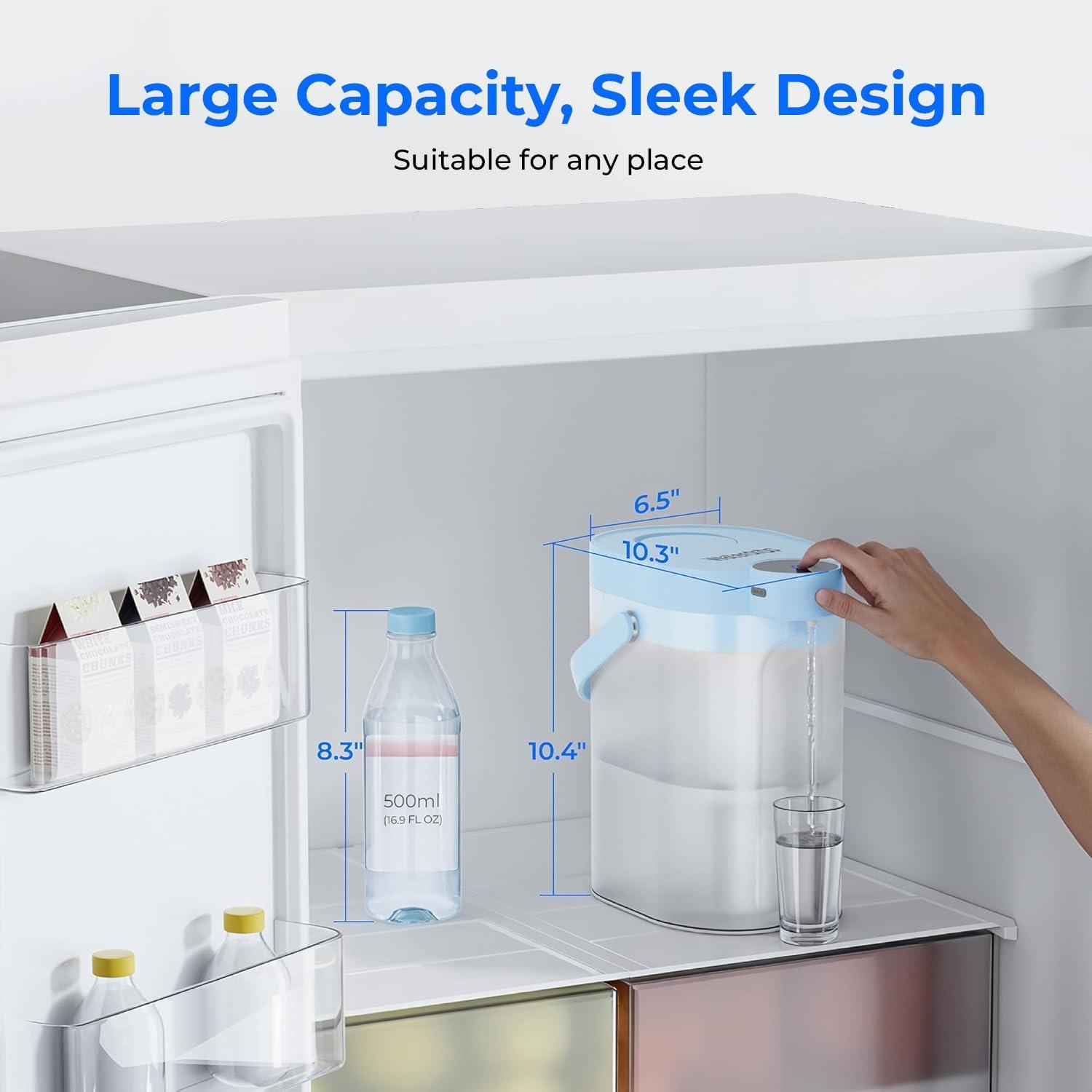imageWaterdrop FreshTaste Instant Water Filter Pitcher Rechargeable Powerful Dispenser Reduce Chlorine Lead Copper Purify Soften Water 17Cup White Does not Lower TDSSky blue