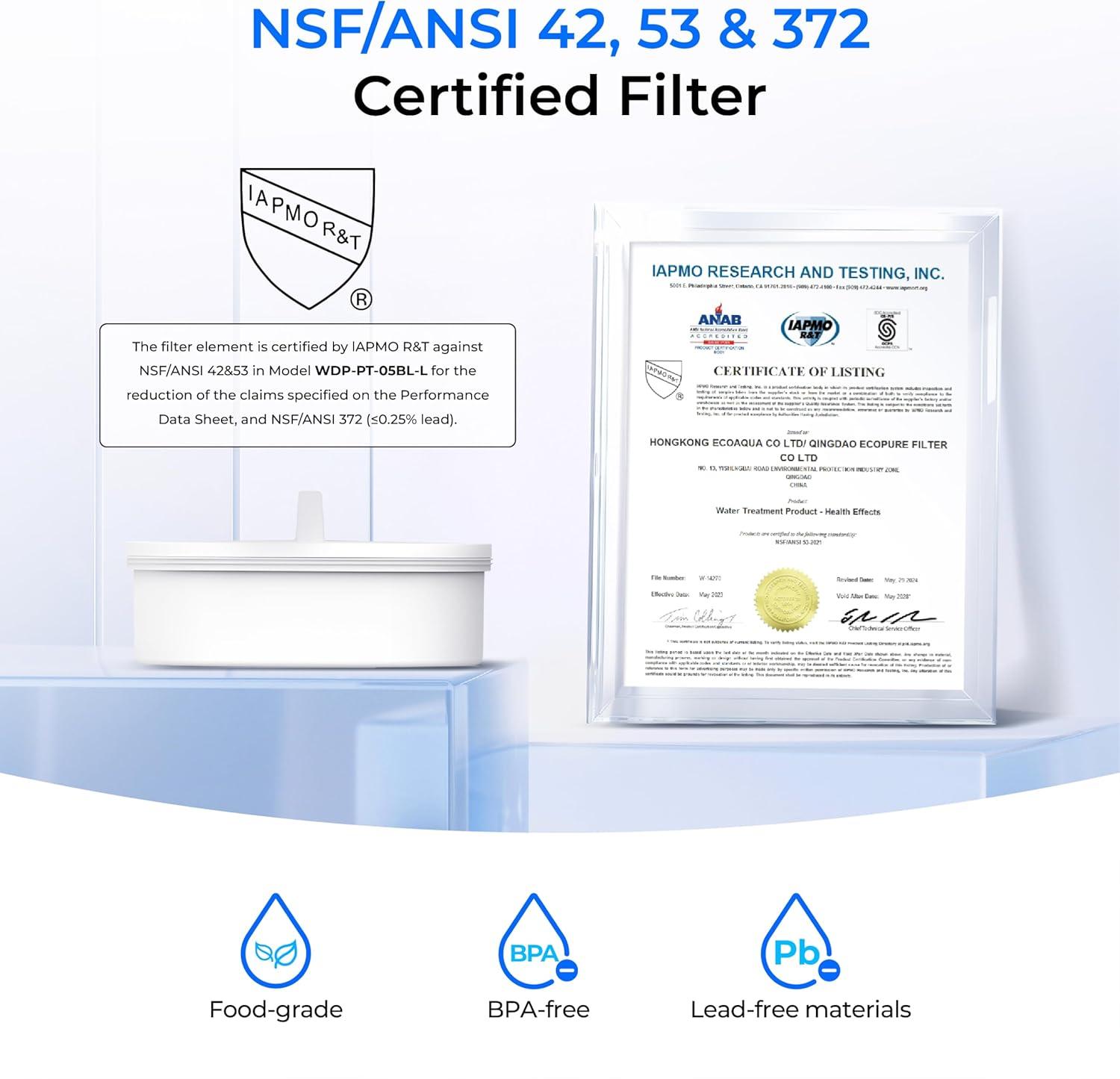 imageWaterdrop Glass Water Filter Pitcher with 1 Filter Ecofriendly with NSF 53ampamp42ampamp372 Certified Filter 7Cup Reduces PFOAPFOS Chlorine Cadmium Copper Mercury BPA Free Easy to Clean White