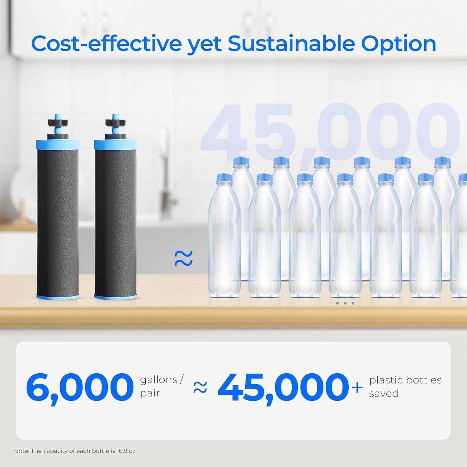 imageWaterdrop Gravityfed Water Filter System 225G StainlessSteel System with 4 Filters Metal Water Level Spigot and Stand NSFANSI 42ampamp372 Standard Reduces ChlorineKing Tank for Emergencies225G