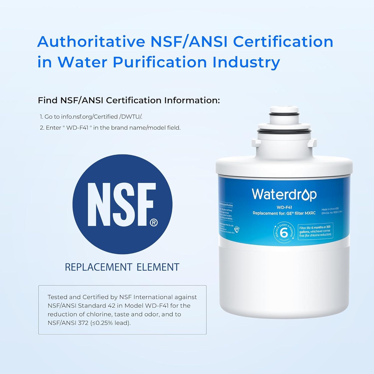 imageWaterdrop MXRC Replacement for GE MXRC FXRC FXRT HXRC 9905 469905 ampamp 1E1013 Refrigerator Water Filter 1 Pack