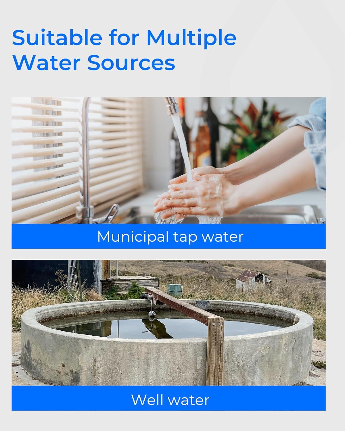 imageWaterdrop Mega Spin Down Sediment Filter Reusable Whole House Water Filter System for City Water Backwash Sediment Water Filter System 100 Micron5 Micron PP Filter 1quot MNPT  34quot FNPT BPA FreeMega PP Filter