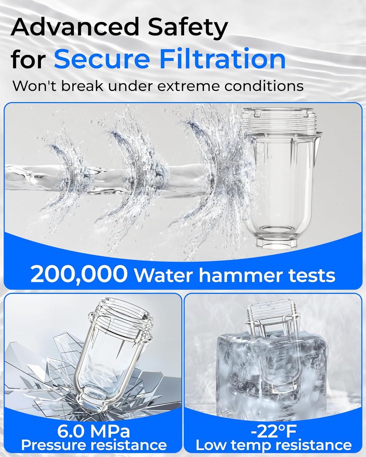 imageWaterdrop Mega Spin Down Sediment Filter Reusable Whole House Water Filter System for City Water Backwash Sediment Water Filter System 100 Micron5 Micron PP Filter 1quot MNPT  34quot FNPT BPA FreeStainless 50200 Micron Filter