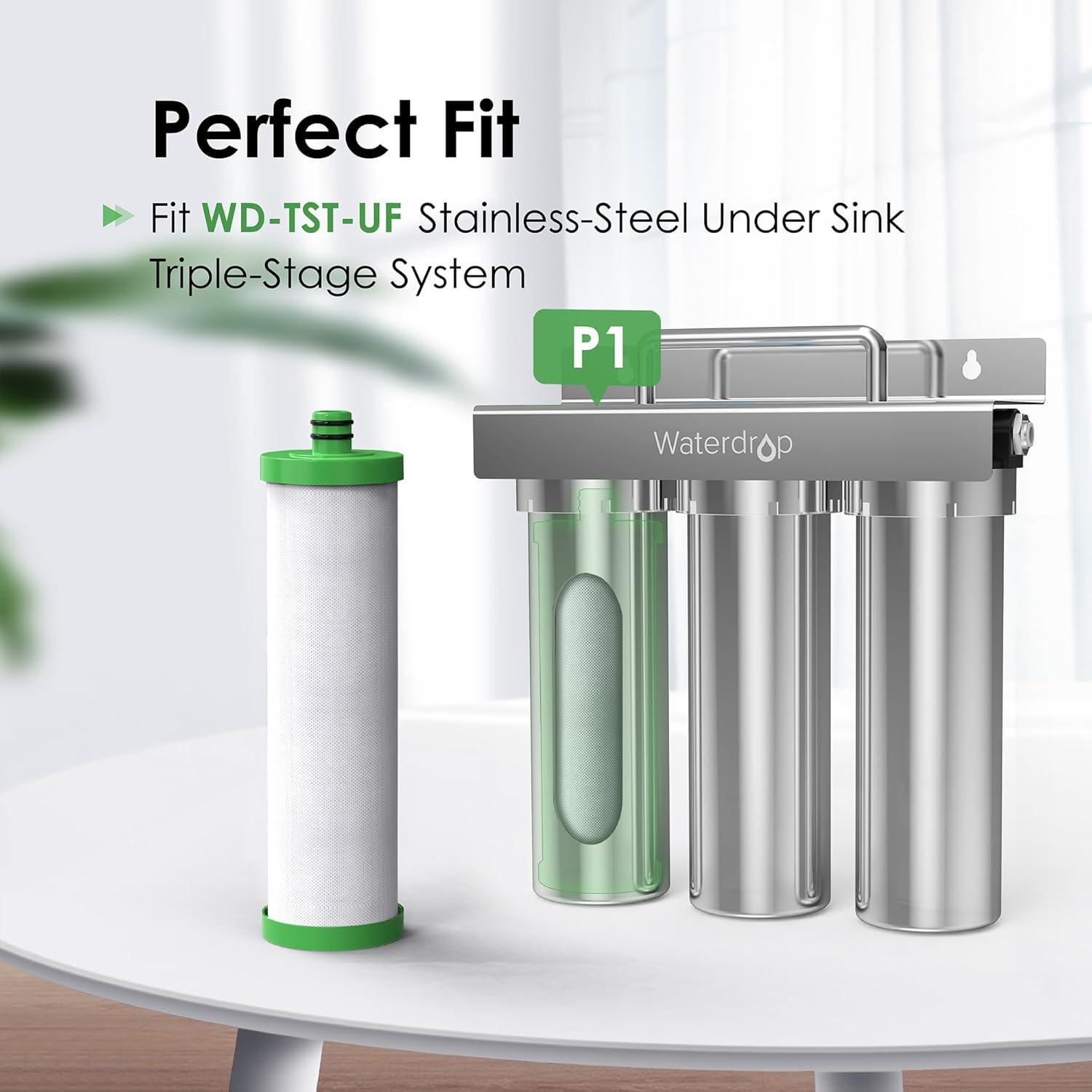 imageWaterdrop P1 Under Sink PP Water Filter Replacement for TSTUF UltraFiltration Under Sink Water Filter System 1 Pack
