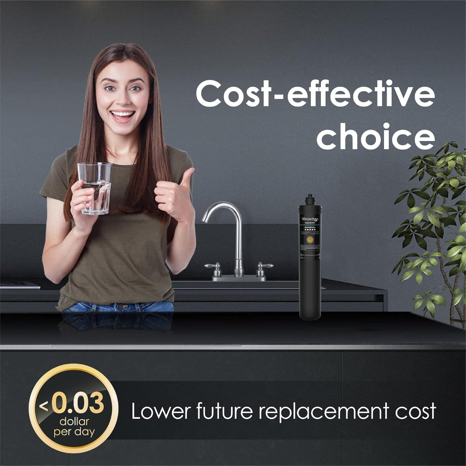 imageWaterdrop RF17 Replacement Filter Cartridge for 17UA17UB Under Sink Water Filter Reduces PFAS PFOAPFOS Lead Chlorine Bad Taste ampamp Odor NSFANSI 42 Certified 24K Gallons High Capacity