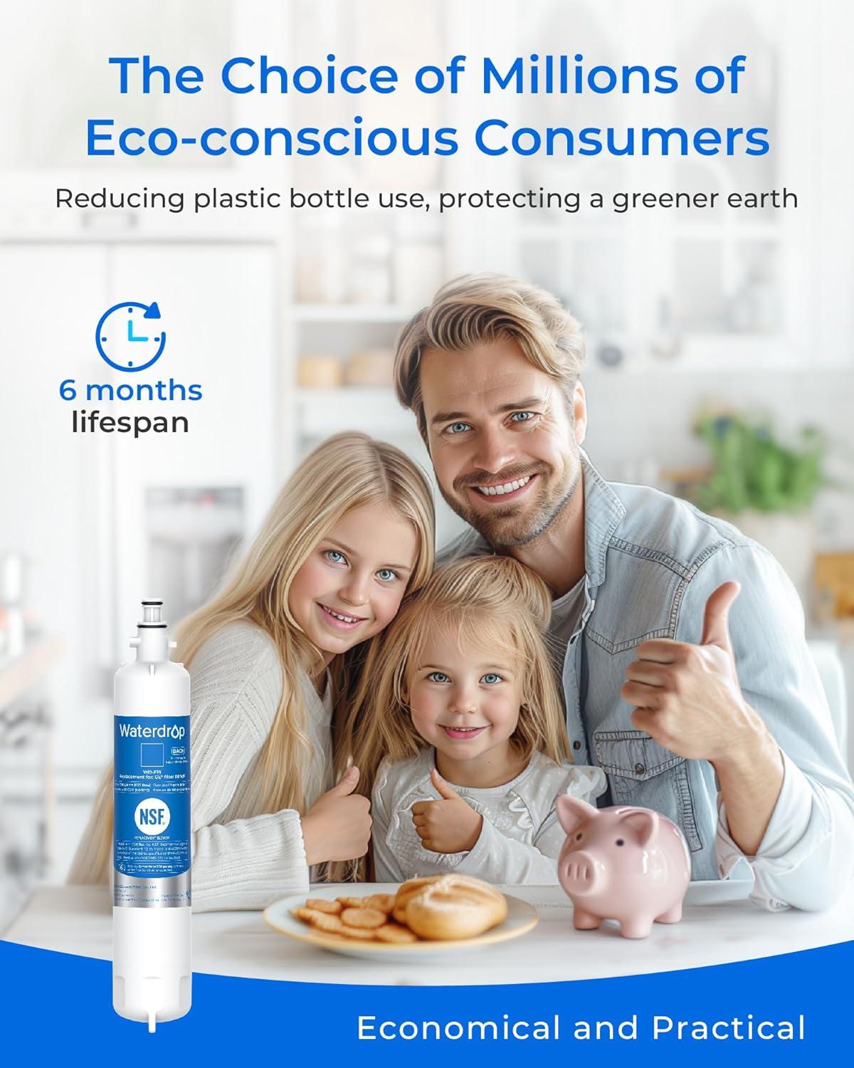 imageWaterdrop RPWF Refrigerator Water Filter NOT RPWFE Replacement for GE RPWF DWF36 R3600 MPF15350 OPFG3RF300 WF277 RWF1063 3 Filters
