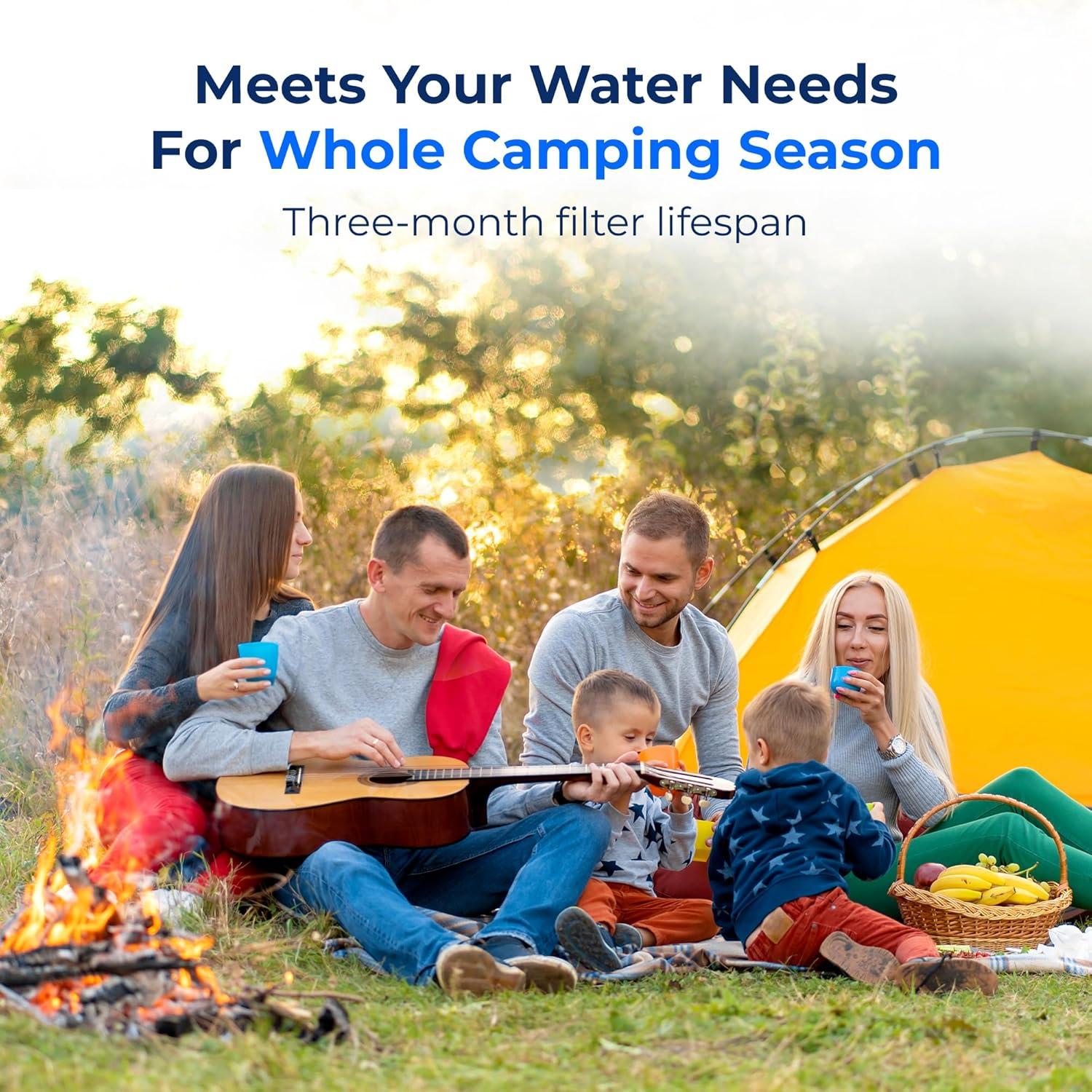 imageWaterdrop RVMarine Water Filter Camper Water Filter NSF Certified Garden Hose Filter Greatly Reduces Chlorine Bad Taste Odor 2 PackFilter 2 Pack with 2 Hose Protector