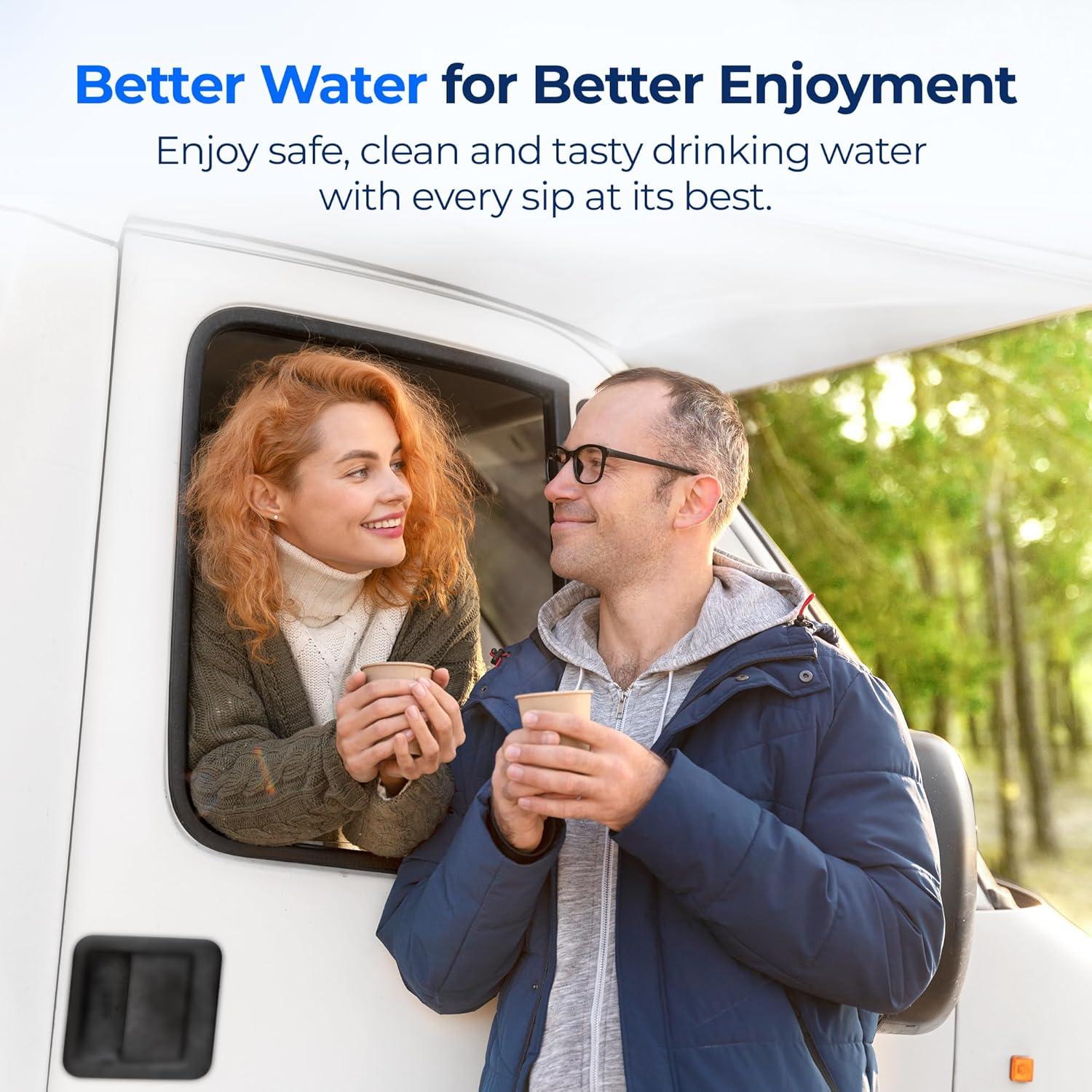 imageWaterdrop RVMarine Water Filter Camper Water Filter NSF Certified Garden Hose Filter Greatly Reduces Chlorine Bad Taste Odor 2 PackFilter 4 Pack