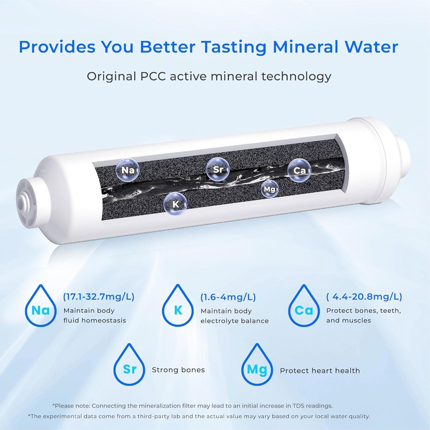 imageWaterdrop Remineralization Filter WDMNR35 14quot Quick Connect Mineral Filter for Reverse Osmosis System Restore Essential Minerals for RO System RO Mineral Under Sink Water Filtration1 Mineral Filter